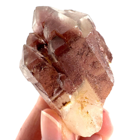 Red Hematite Quartz Crystal | Phantom Fire Quartz, mineral specimen from Zimbabwe