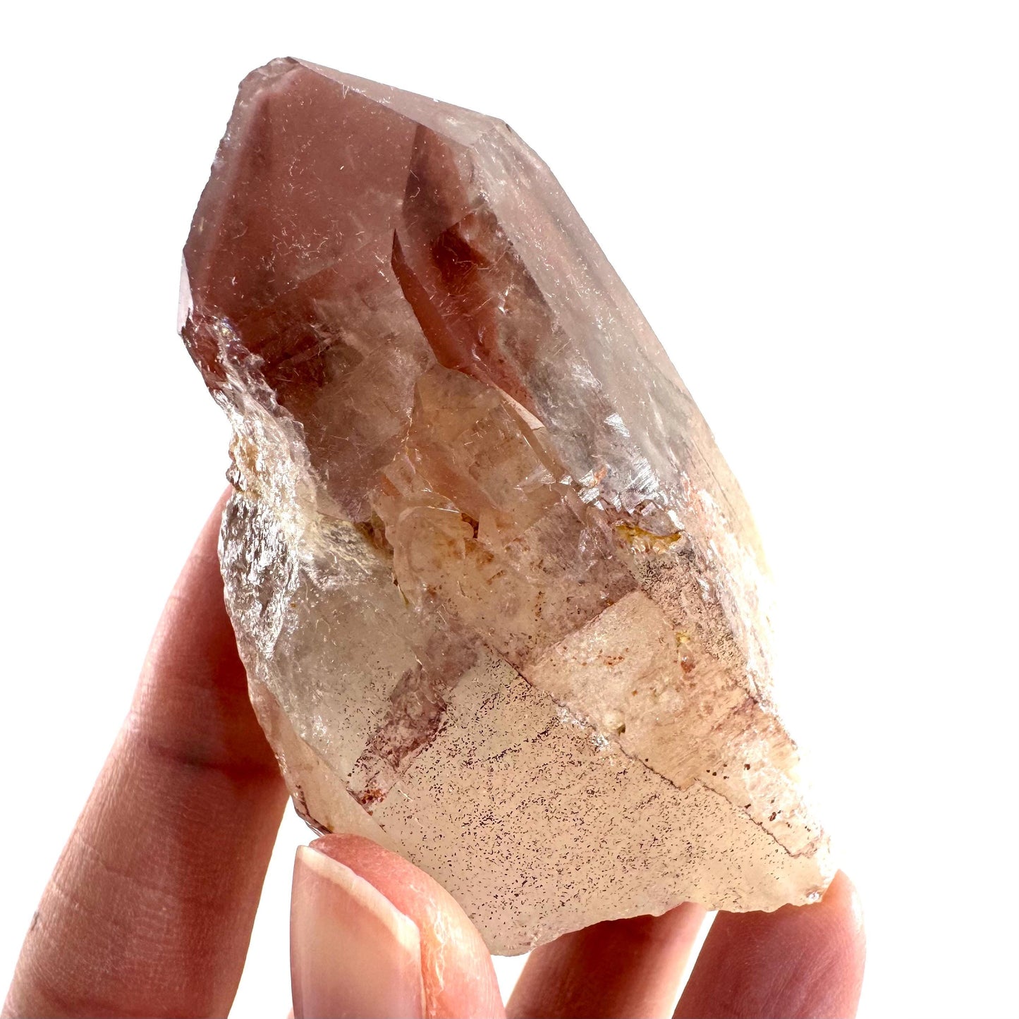 Red Hematite Quartz Crystal | Phantom Fire Quartz, mineral specimen from Zimbabwe