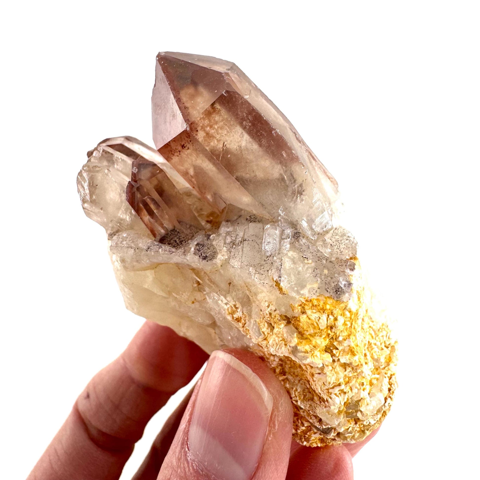 Red Hematite Quartz Crystal | Phantom Fire Quartz, mineral specimen from Zimbabwe