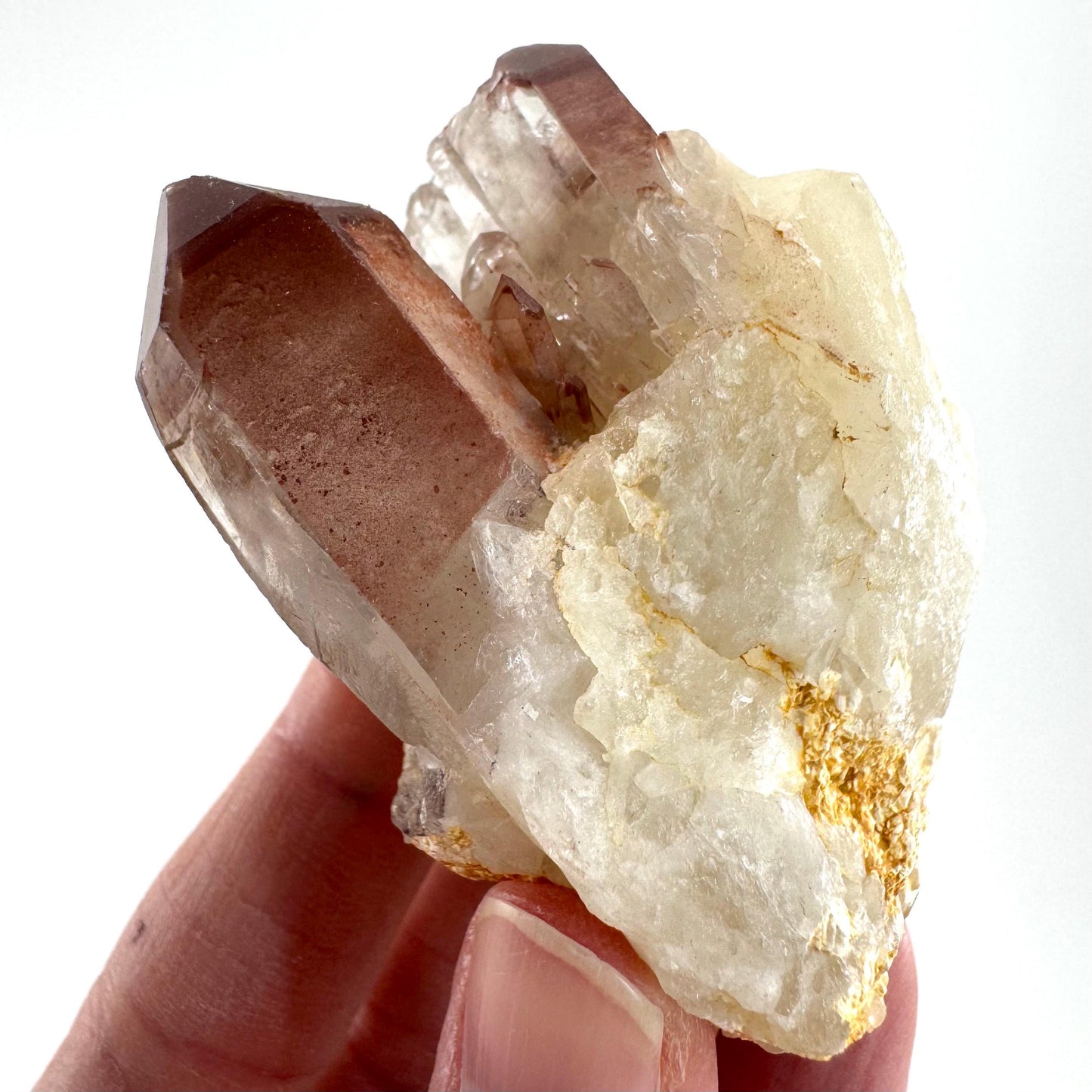 Red Hematite Quartz Crystal | Phantom Fire Quartz, mineral specimen from Zimbabwe