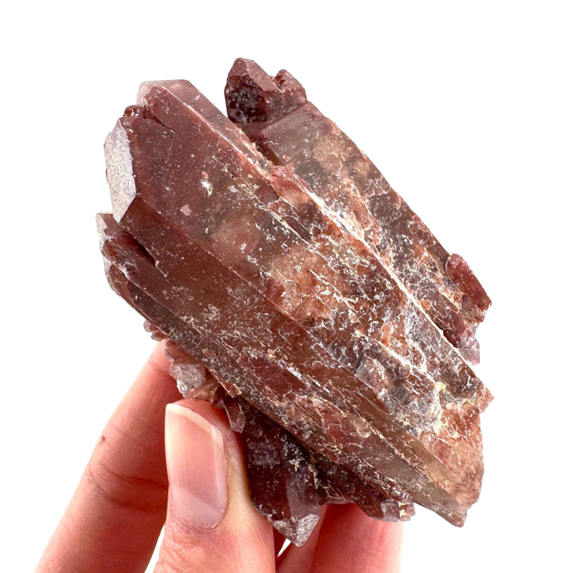 Red Hematite Quartz Crystal | Phantom Fire Quartz, mineral specimen from Zimbabwe