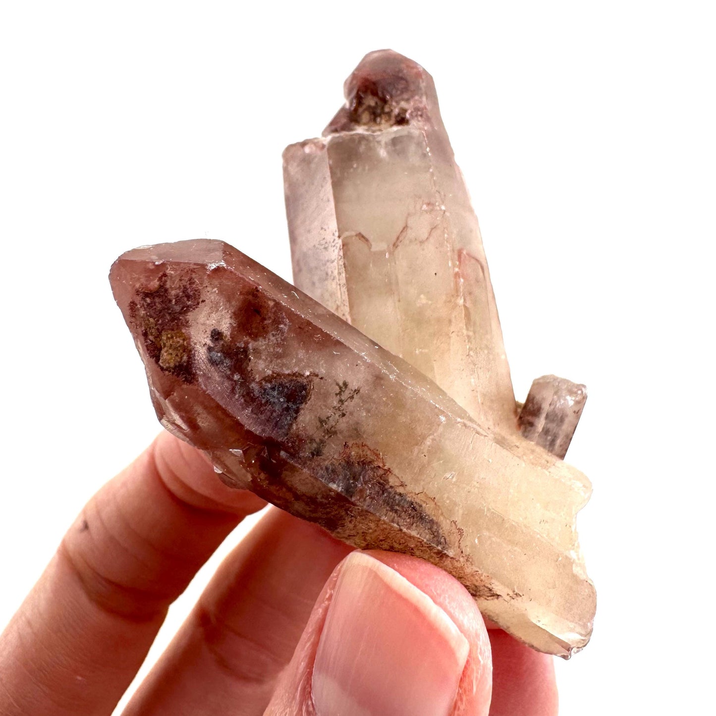 Red Hematite Quartz Crystal | Phantom Fire Quartz, mineral specimen from Zimbabwe
