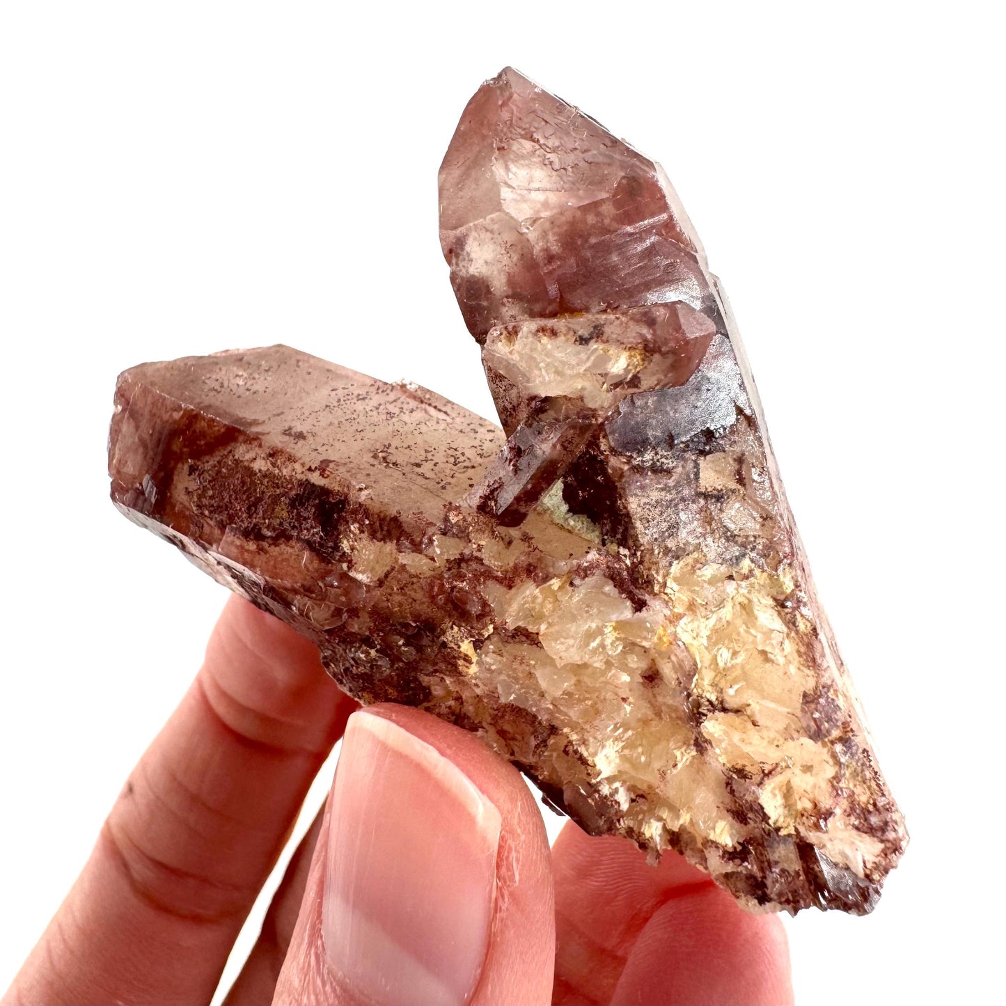 Red Hematite Quartz Crystal | Phantom Fire Quartz, mineral specimen from Zimbabwe