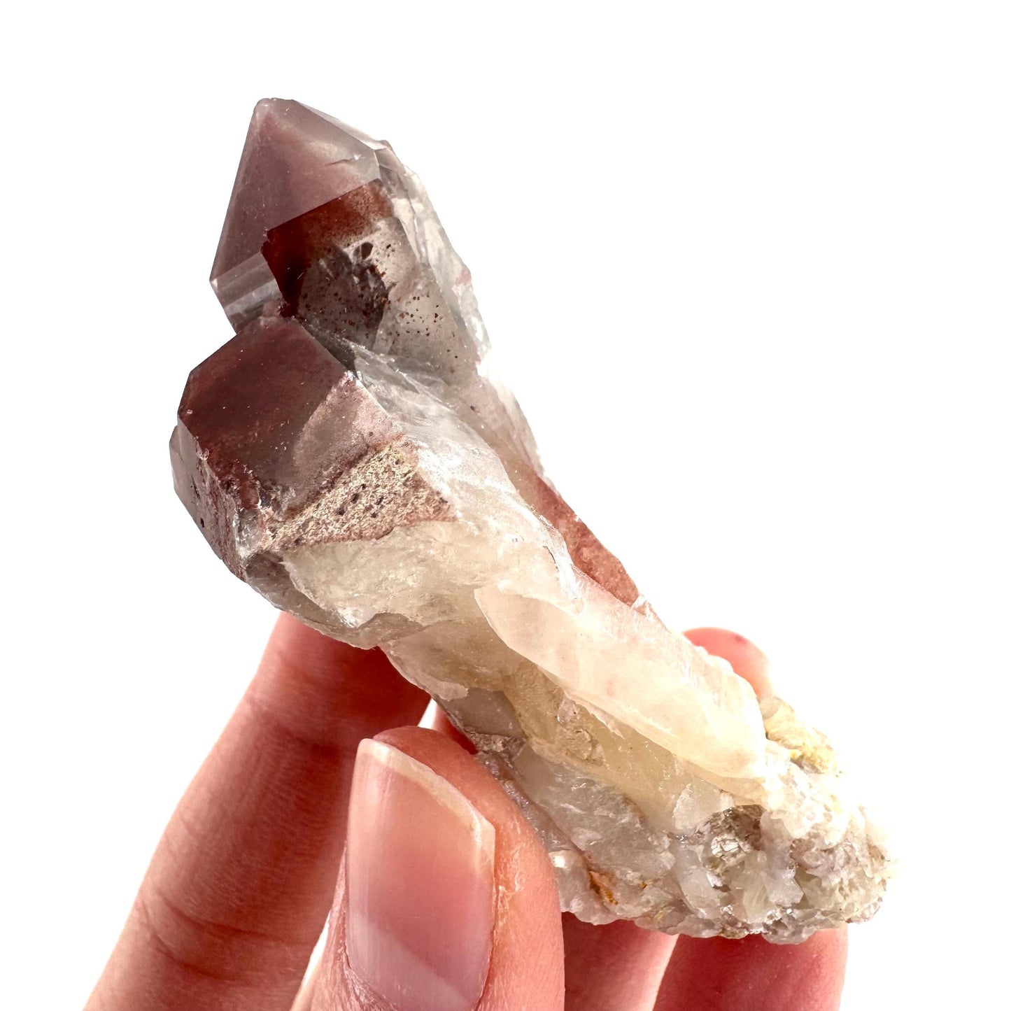 Red Hematite Quartz Crystal | Phantom Fire Quartz, mineral specimen from Zimbabwe