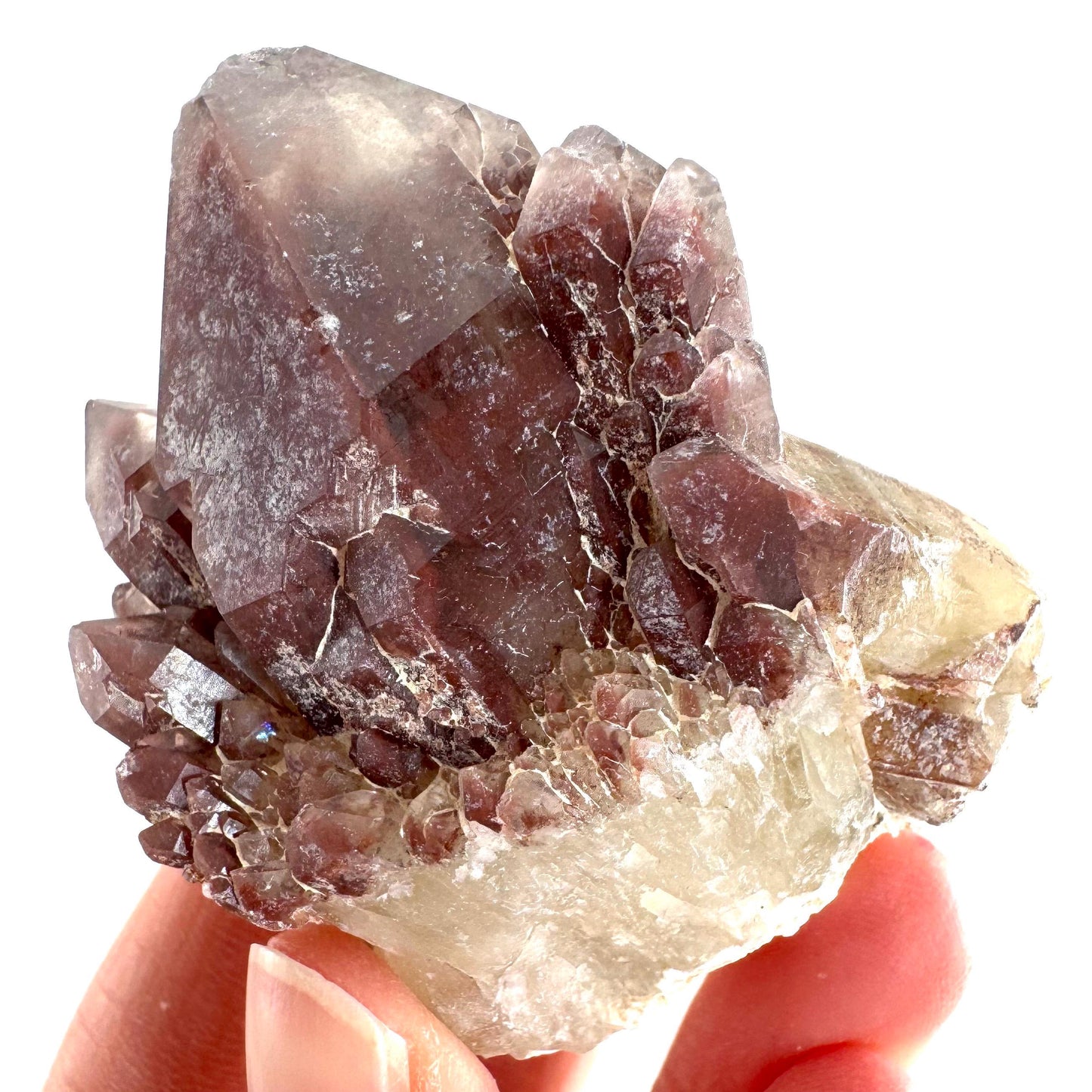 Red Hematite Quartz Crystal | Phantom Fire Quartz, mineral specimen from Zimbabwe