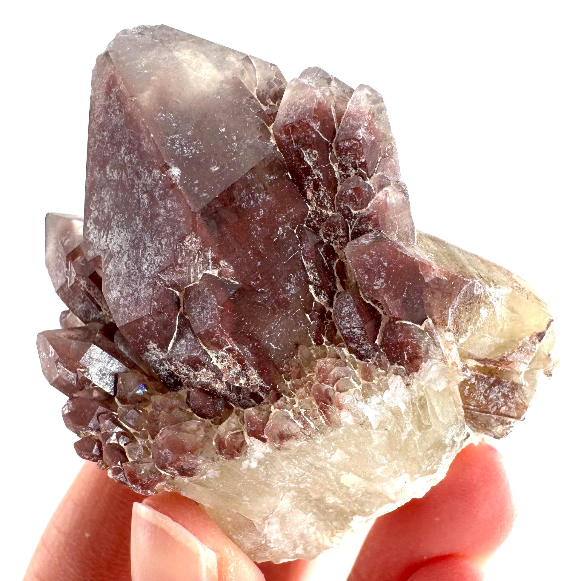 Red Hematite Quartz Crystal | Phantom Fire Quartz, mineral specimen from Zimbabwe