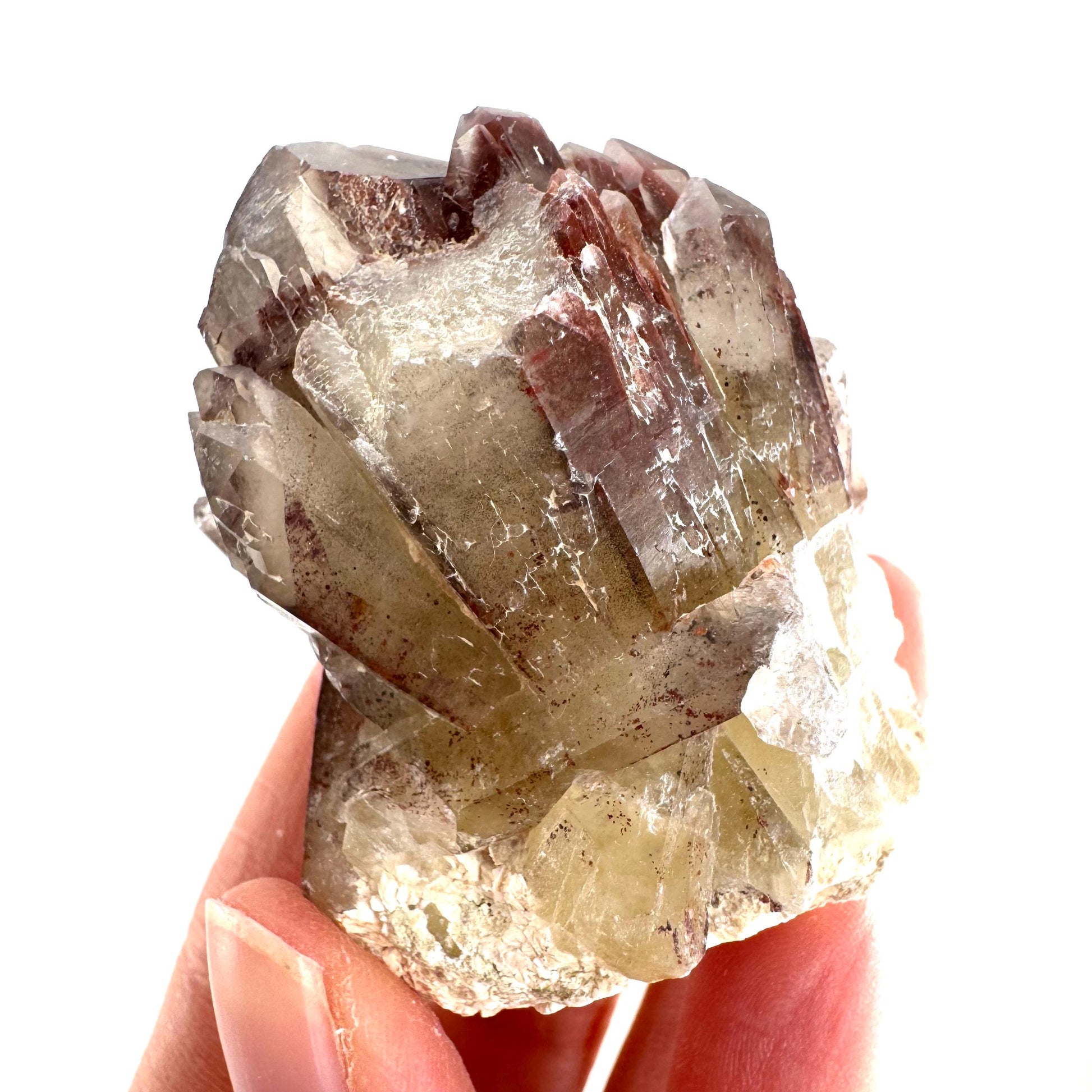 Red Hematite Quartz Crystal | Phantom Fire Quartz, mineral specimen from Zimbabwe