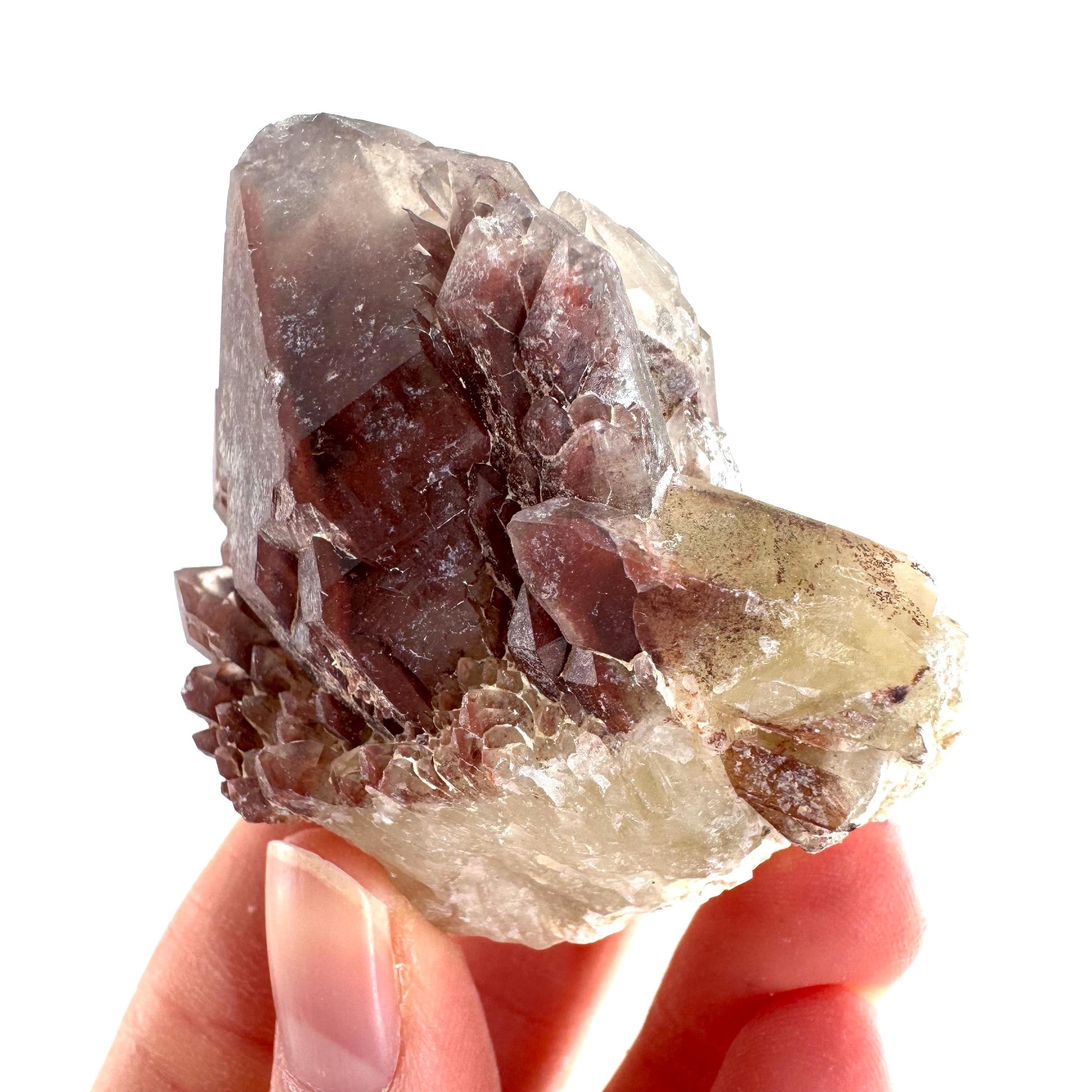 Red Hematite Quartz Crystal | Phantom Fire Quartz, mineral specimen from Zimbabwe