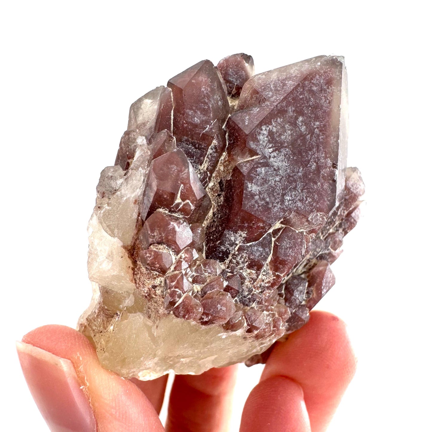 Red Hematite Quartz Crystal | Phantom Fire Quartz, mineral specimen from Zimbabwe