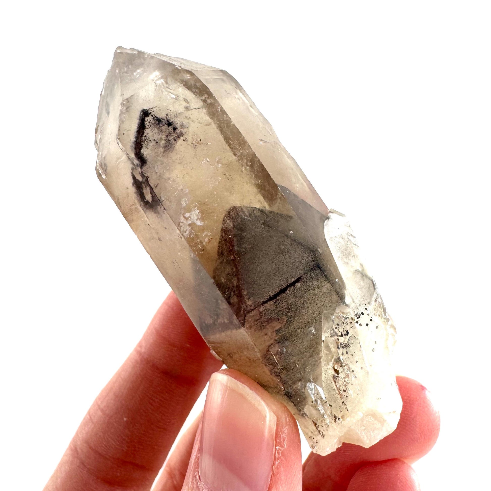 Red Hematite Quartz Crystal | Phantom Fire Quartz, mineral specimen from Zimbabwe