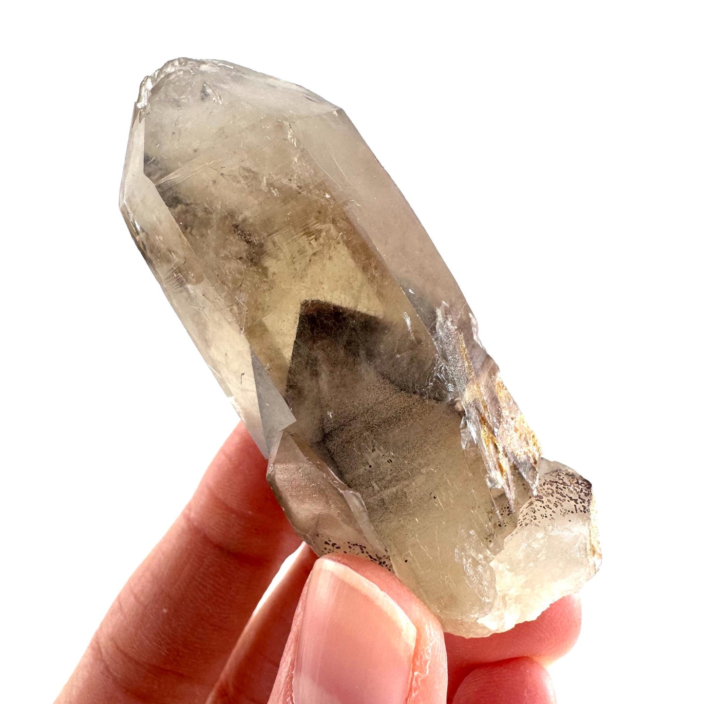 Red Hematite Quartz Crystal | Phantom Fire Quartz, mineral specimen from Zimbabwe