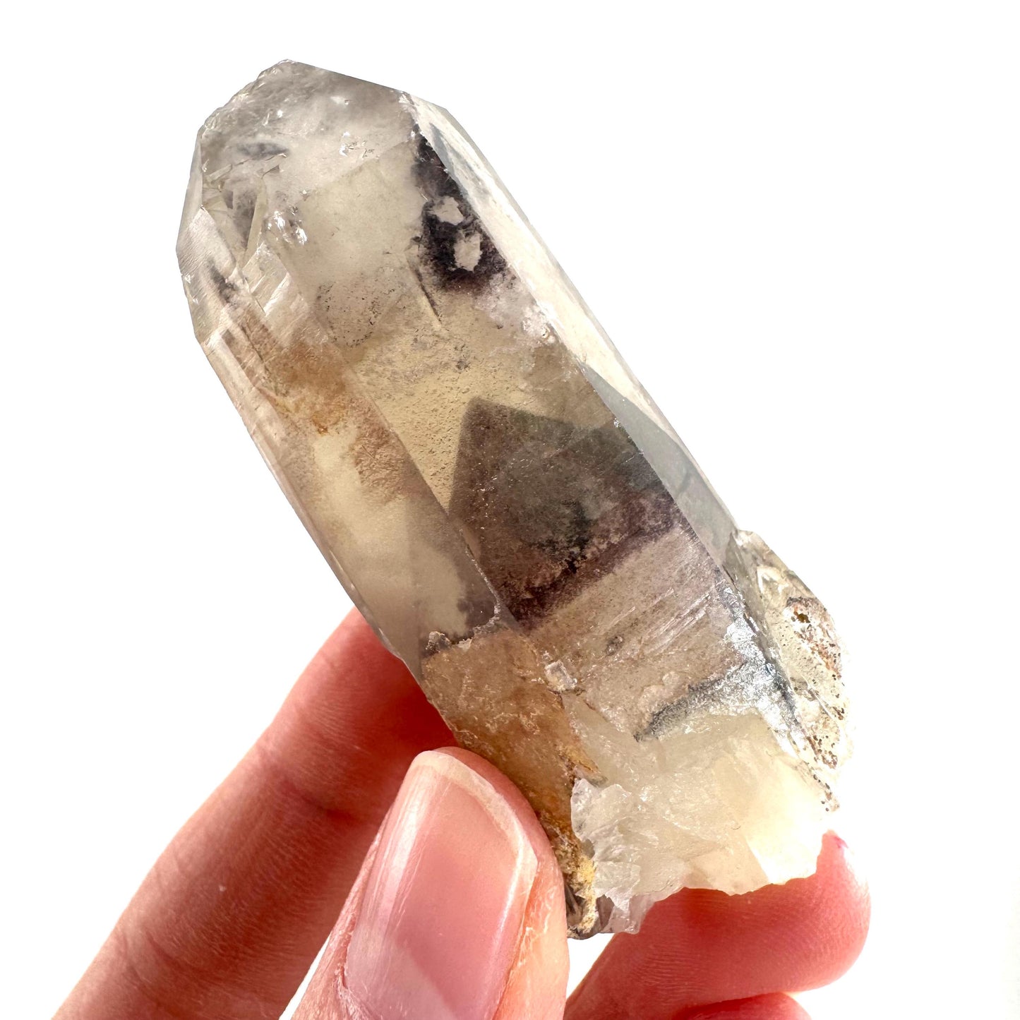 Red Hematite Quartz Crystal | Phantom Fire Quartz, mineral specimen from Zimbabwe