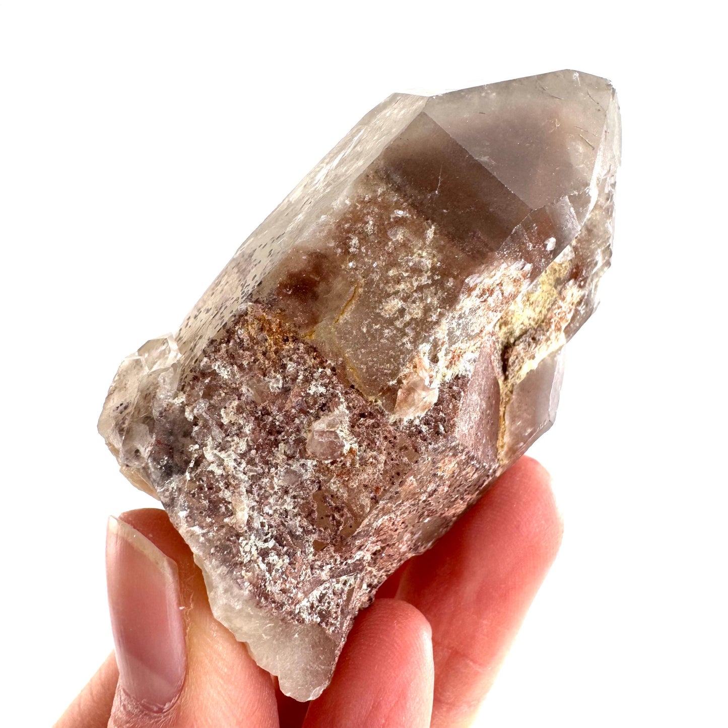 Red Hematite Quartz Crystal | Phantom Fire Quartz, mineral specimen from Zimbabwe