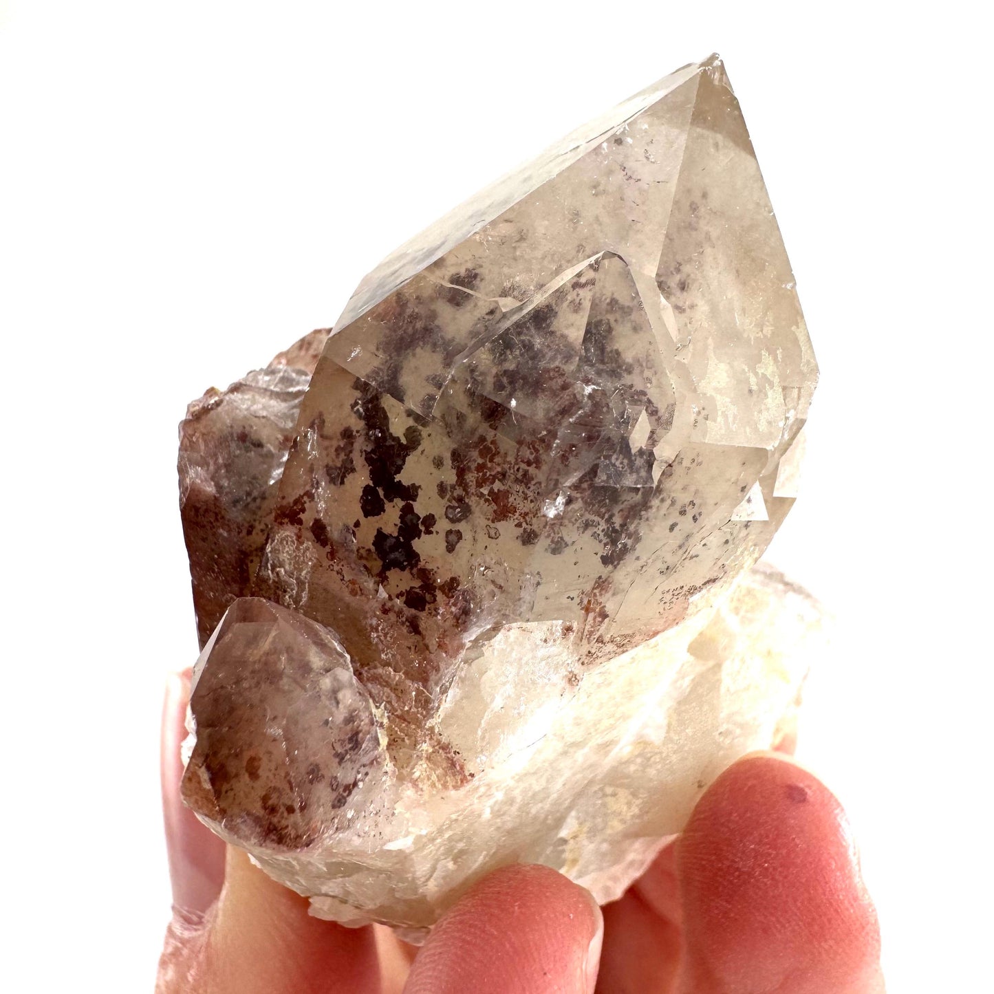 Red Hematite Quartz Crystal | Phantom Fire Quartz, mineral specimen from Zimbabwe