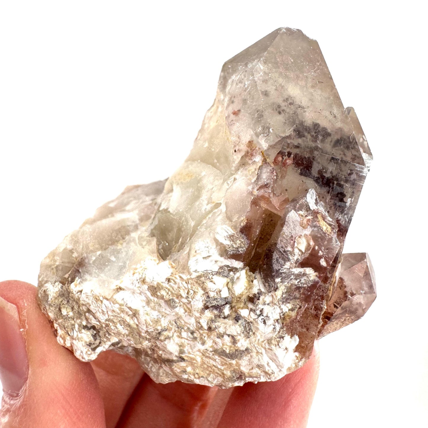 Red Hematite Quartz Crystal | Phantom Fire Quartz, mineral specimen from Zimbabwe