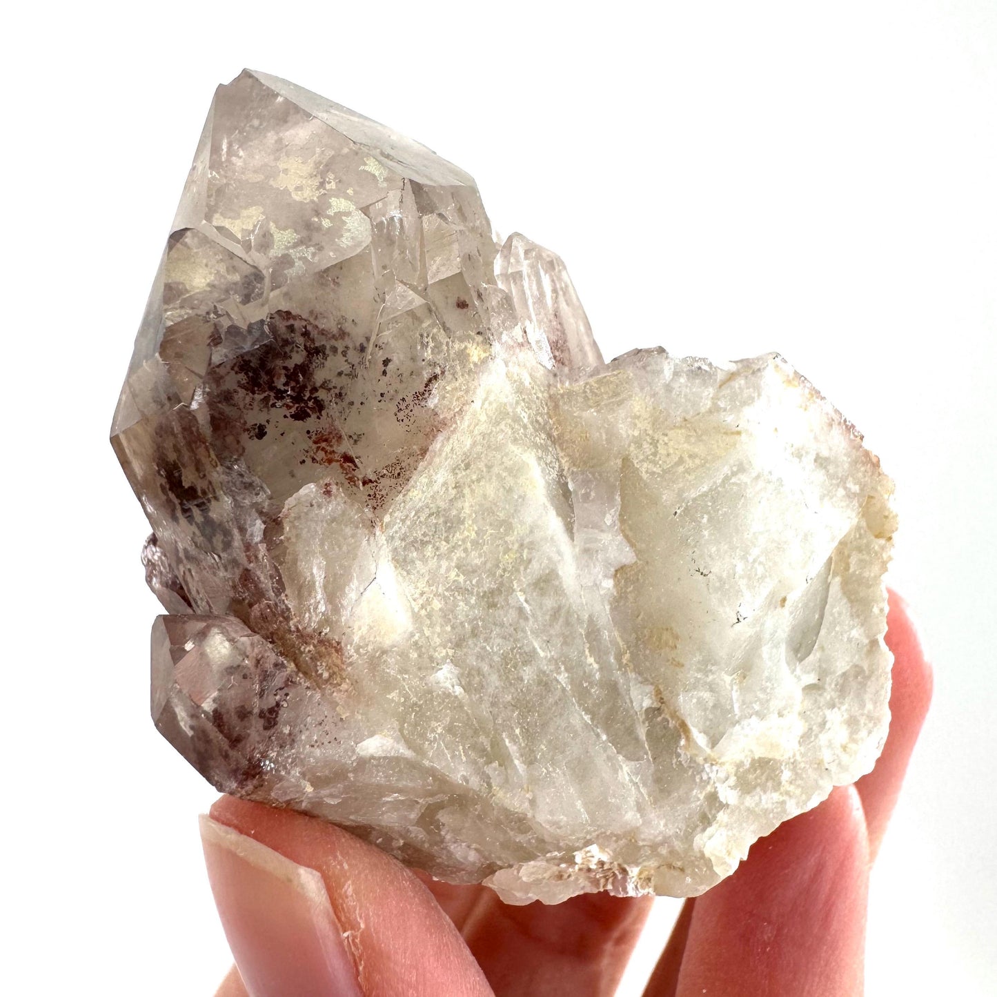 Red Hematite Quartz Crystal | Phantom Fire Quartz, mineral specimen from Zimbabwe