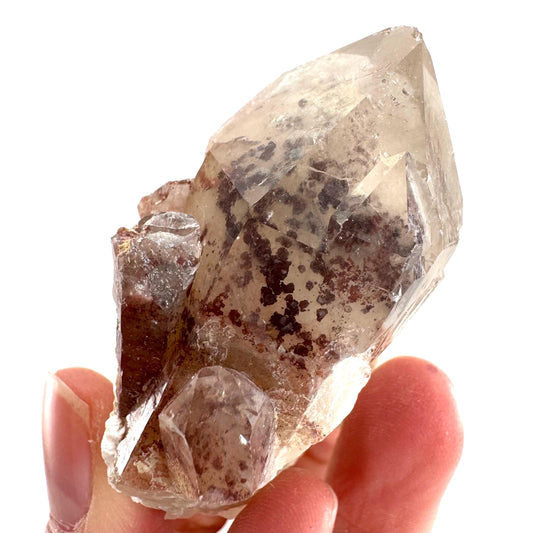 Red Hematite Quartz Crystal | Phantom Fire Quartz, mineral specimen from Zimbabwe