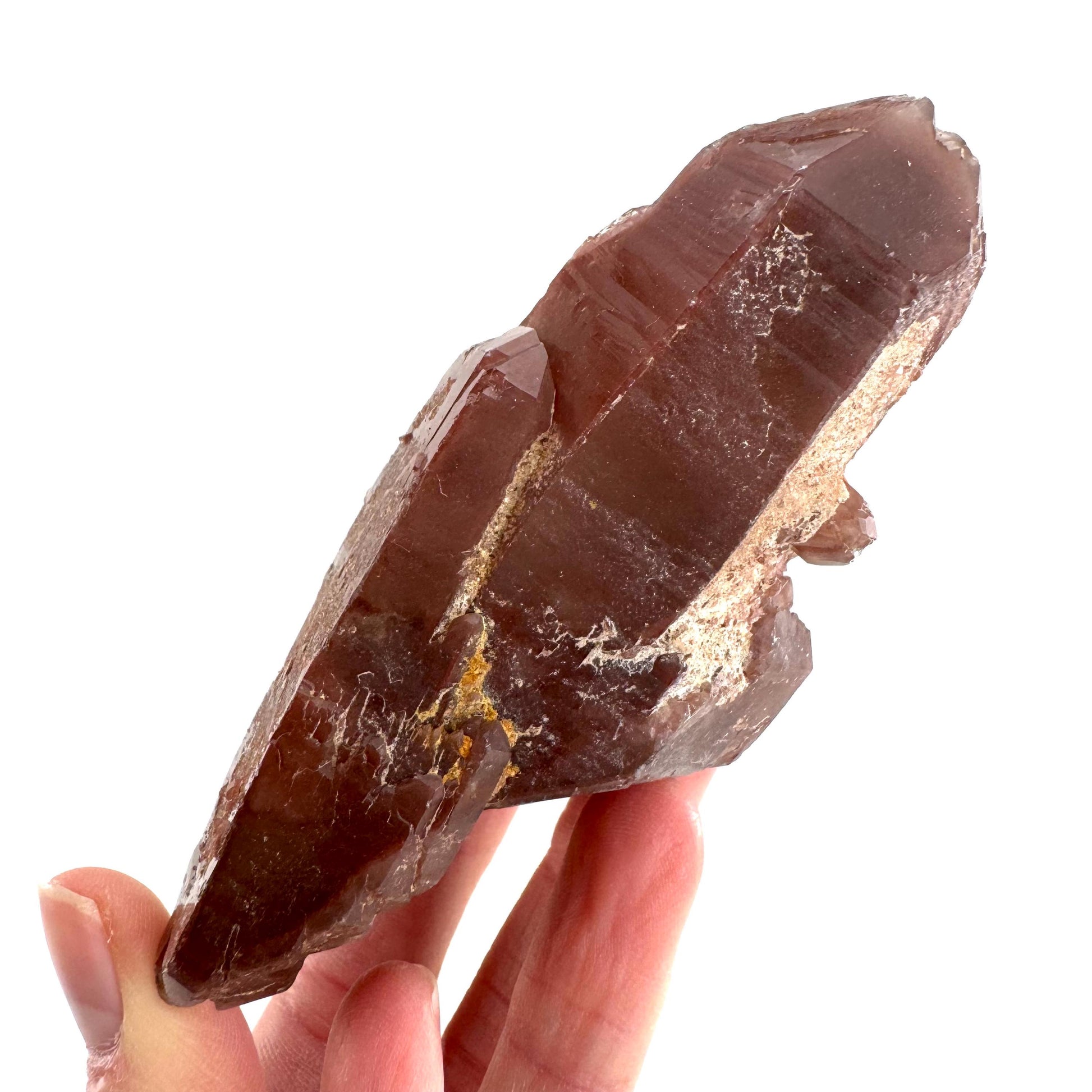 Red Hematite Quartz Crystal | Phantom Fire Quartz, mineral specimen from Zimbabwe