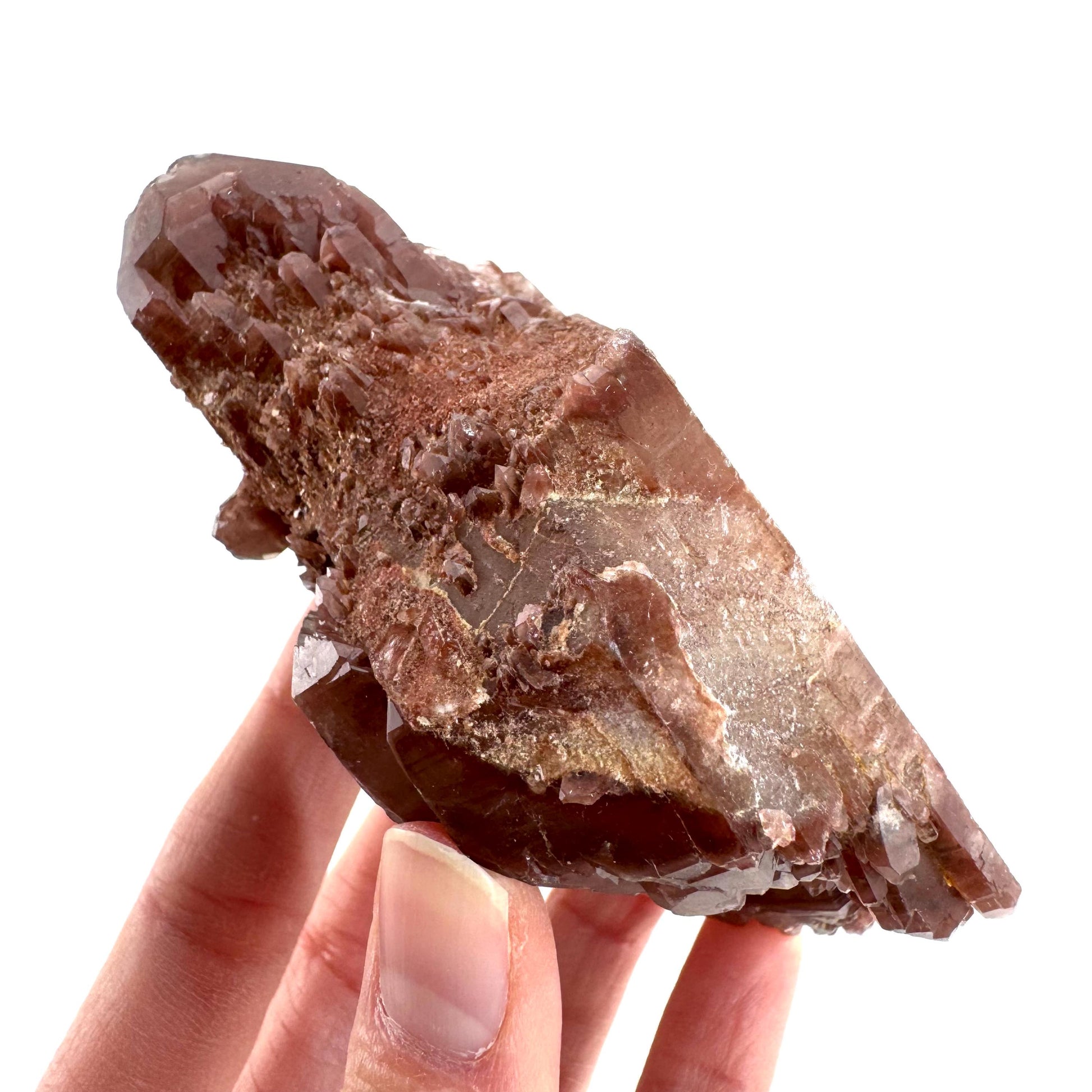 Red Hematite Quartz Crystal | Phantom Fire Quartz, mineral specimen from Zimbabwe