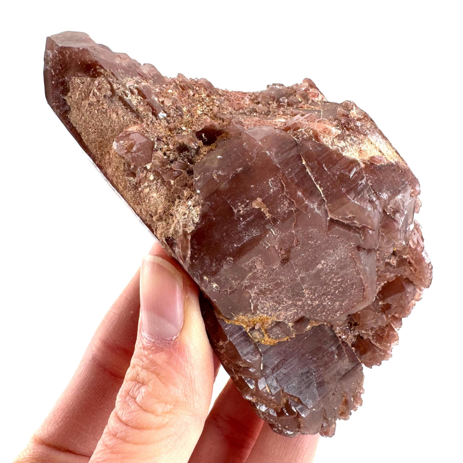 Red Hematite Quartz Crystal | Phantom Fire Quartz, mineral specimen from Zimbabwe