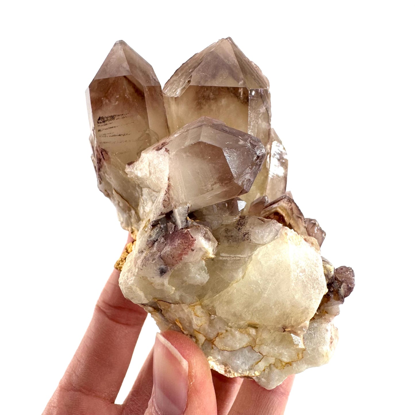 Red Hematite Quartz Crystal | Phantom Fire Quartz, mineral specimen from Zimbabwe