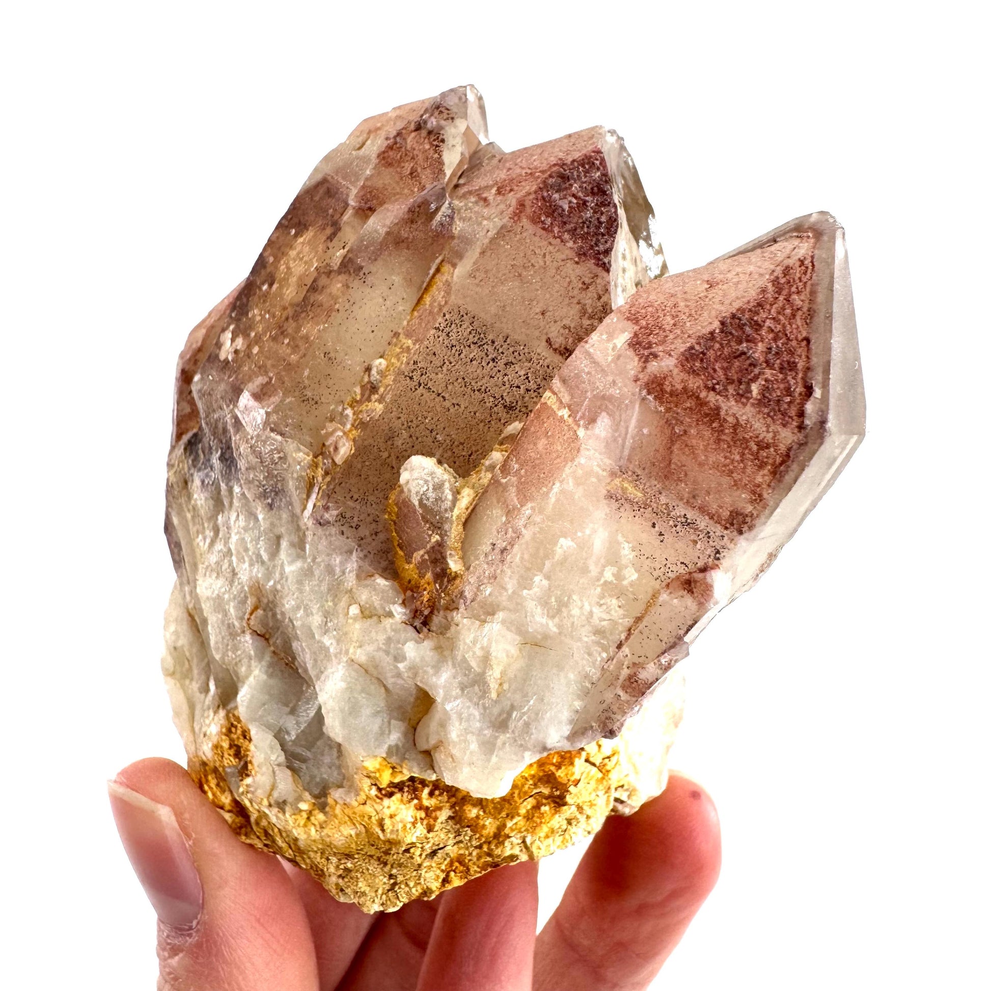 Red Hematite Quartz Crystal | Phantom Fire Quartz, mineral specimen from Zimbabwe