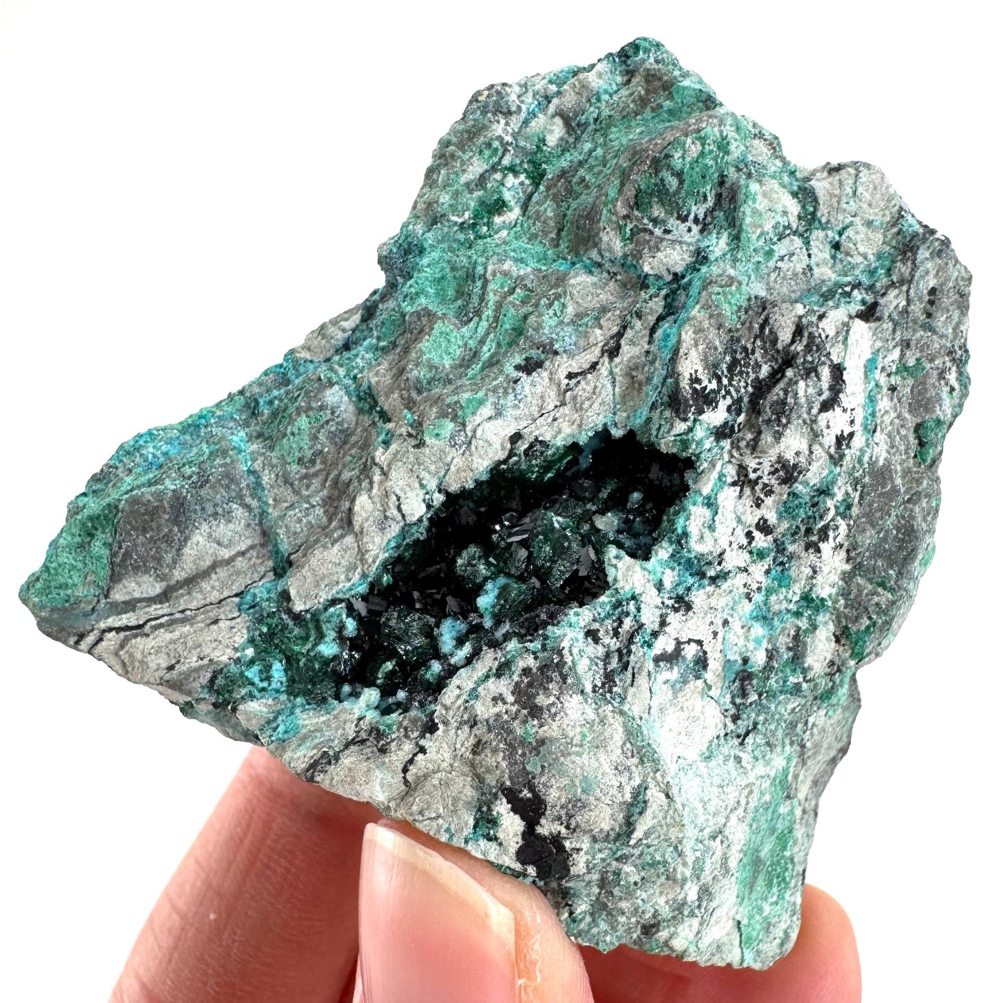 Chrysocolla w/ Malachite | blue crystal, mineral specimen from DR Congo