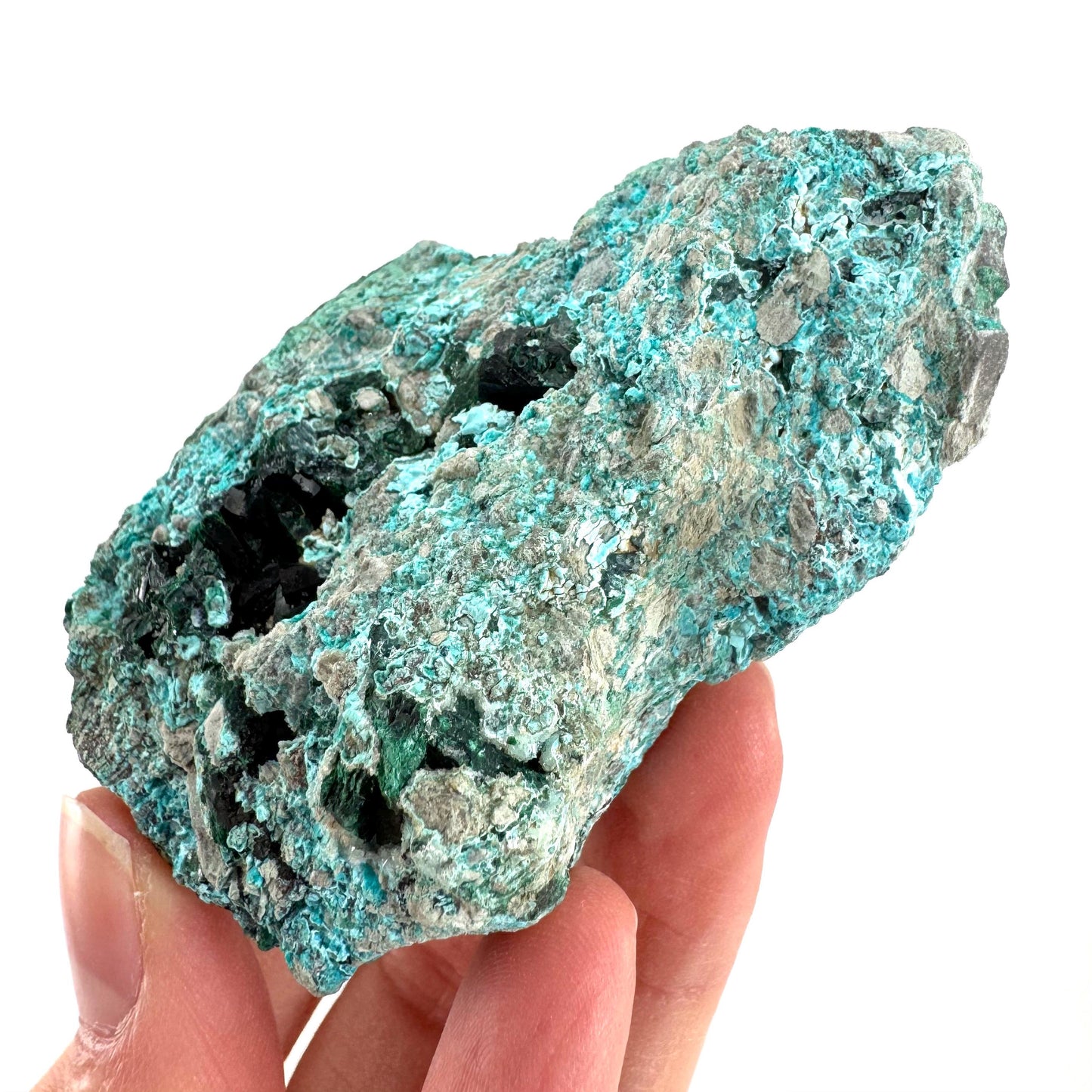 Chrysocolla w/ Malachite | blue crystal, mineral specimen from DR Congo