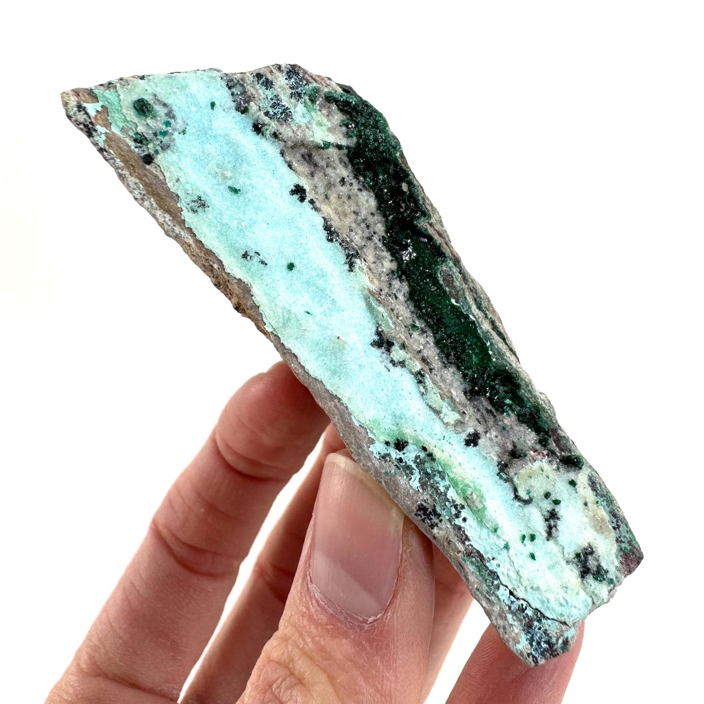Sparkly Druzy Chrysocolla with Malachite | Raw Blue Crystal, Mineral Specimen from DR Congo