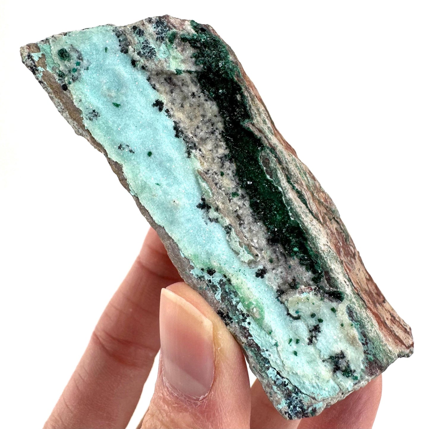 Sparkly Druzy Chrysocolla with Malachite | Raw Blue Crystal, Mineral Specimen from DR Congo