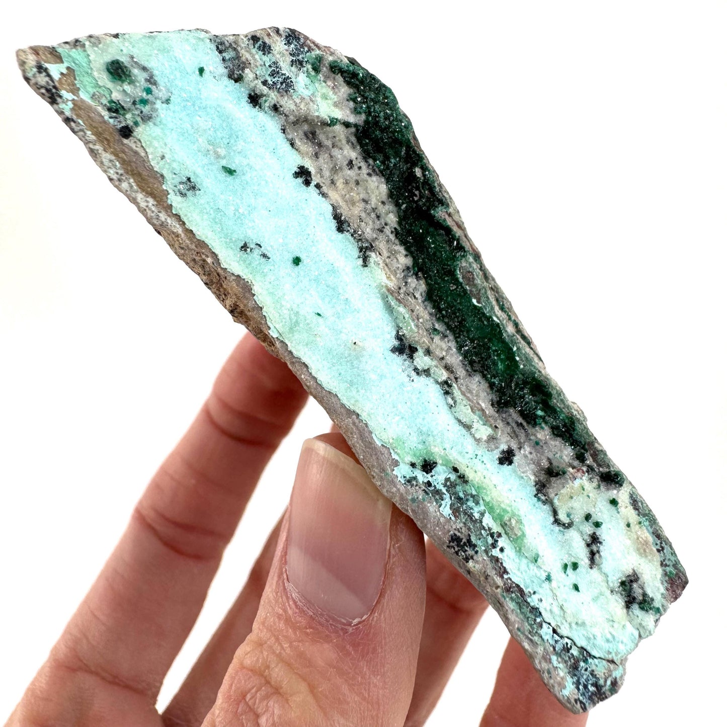 Sparkly Druzy Chrysocolla with Malachite | Raw Blue Crystal, Mineral Specimen from DR Congo