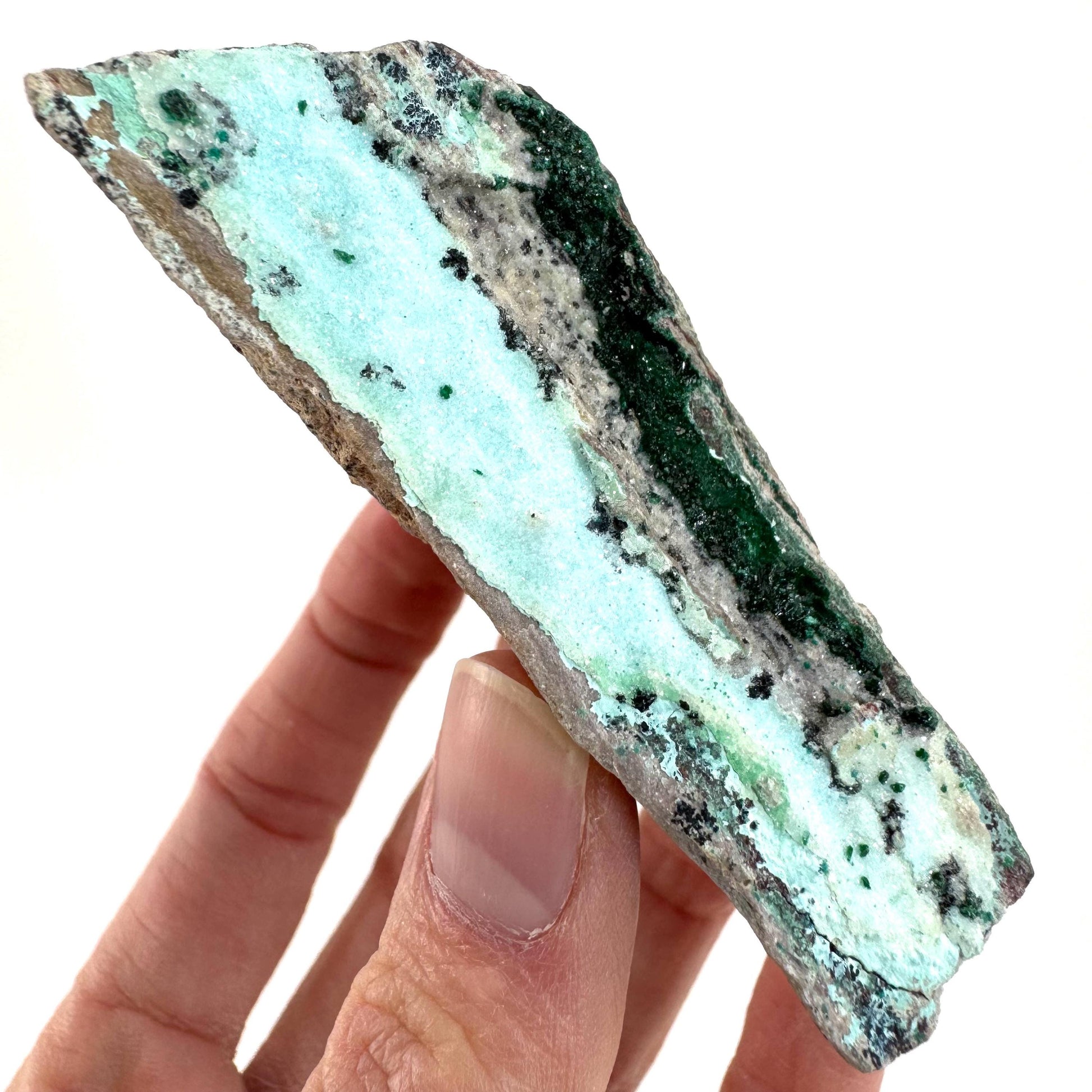 Sparkly Druzy Chrysocolla with Malachite | Raw Blue Crystal, Mineral Specimen from DR Congo