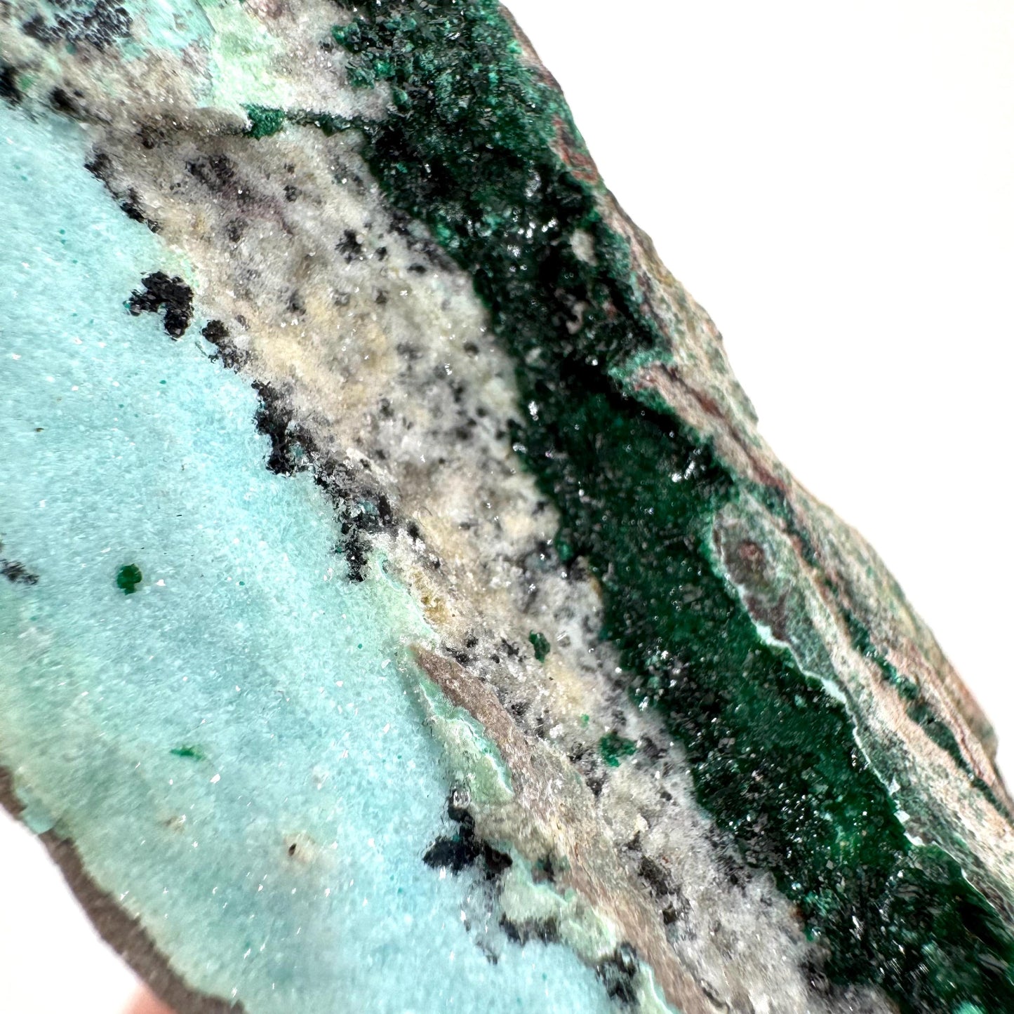 Sparkly Druzy Chrysocolla with Malachite | Raw Blue Crystal, Mineral Specimen from DR Congo