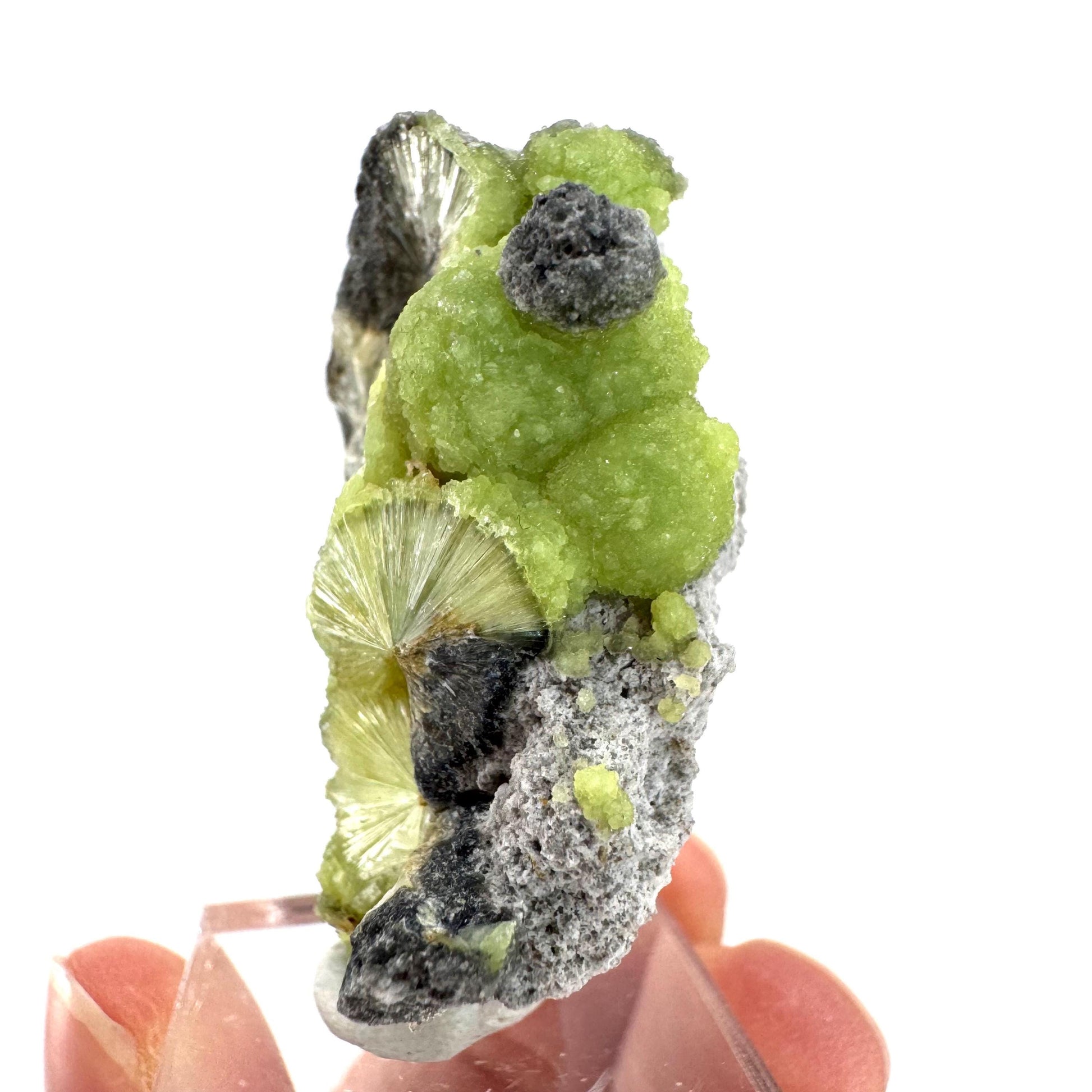 Wavellite (Arkansas, USA) | green crystal cluster, mineral specimen