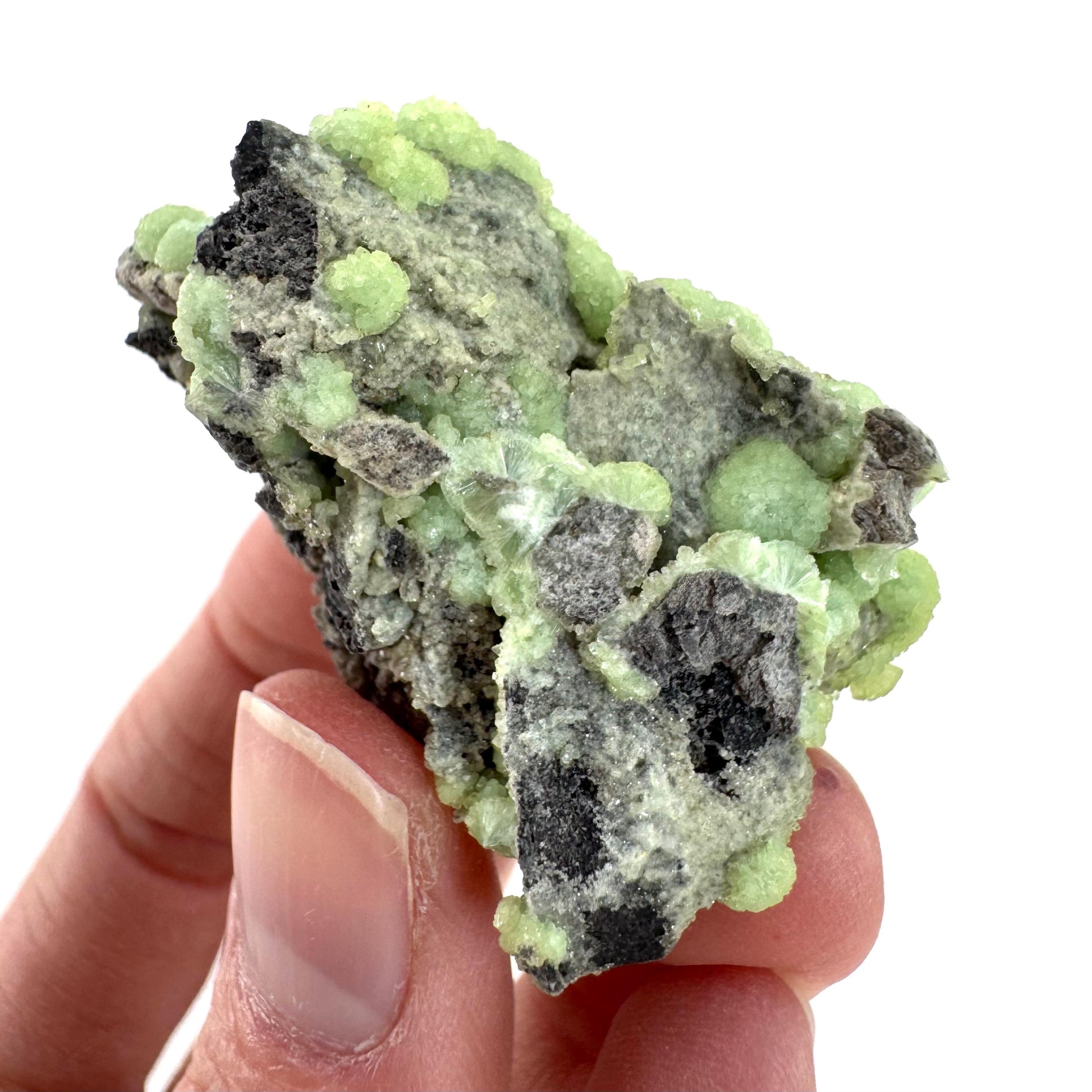 Wavellite (Arkansas, USA) | green crystal cluster, mineral specimen