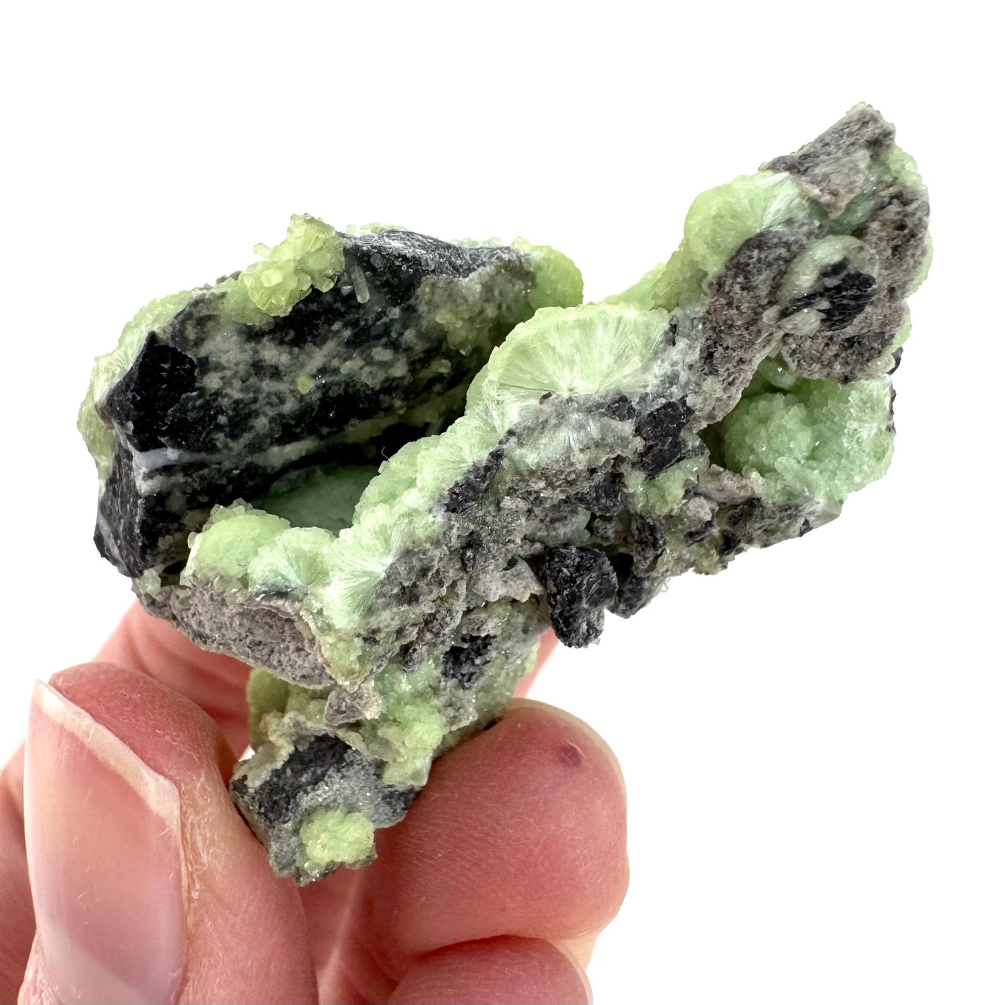 Wavellite (Arkansas, USA) | green crystal cluster, mineral specimen