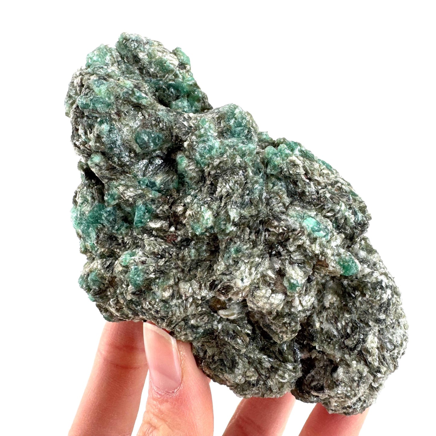 Emerald Mica in Matrix | natural green crystal, mineral specimen from Zimbabwe