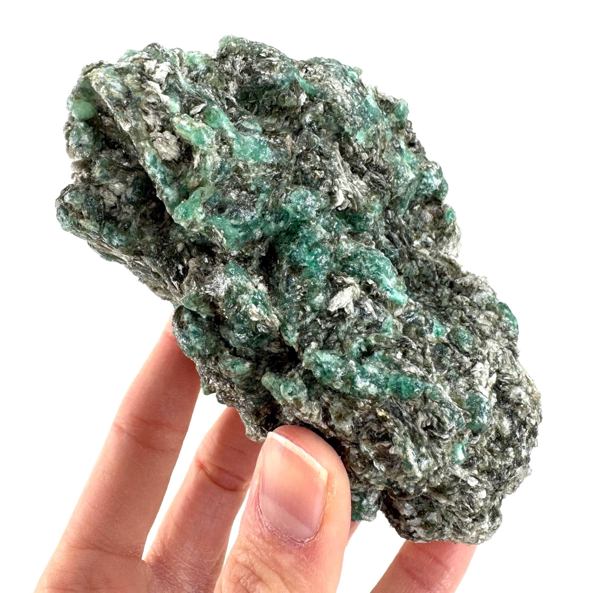 Emerald Mica in Matrix | natural green crystal, mineral specimen from Zimbabwe