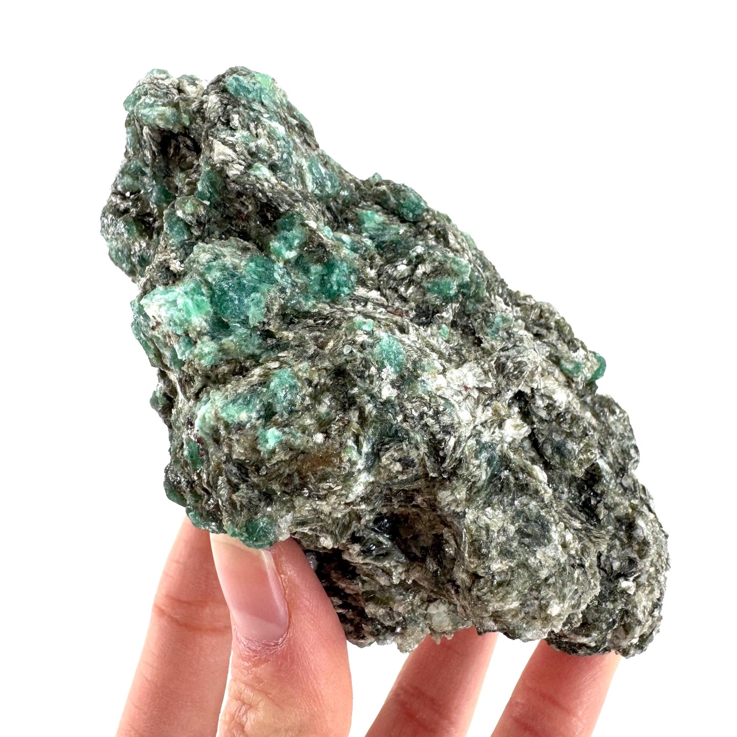 Emerald Mica in Matrix | natural green crystal, mineral specimen from Zimbabwe