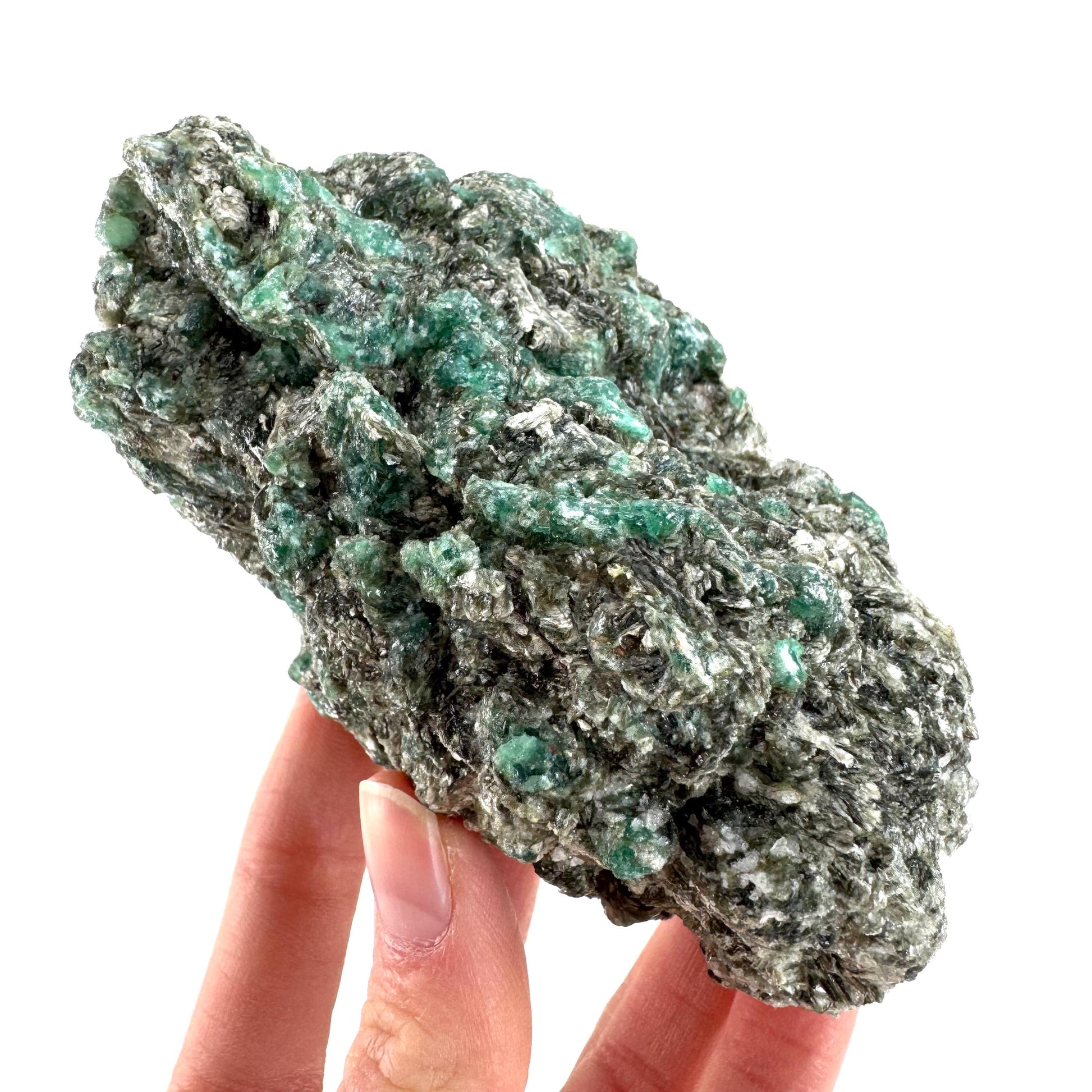 Emerald Mica in Matrix | natural green crystal, mineral specimen from Zimbabwe