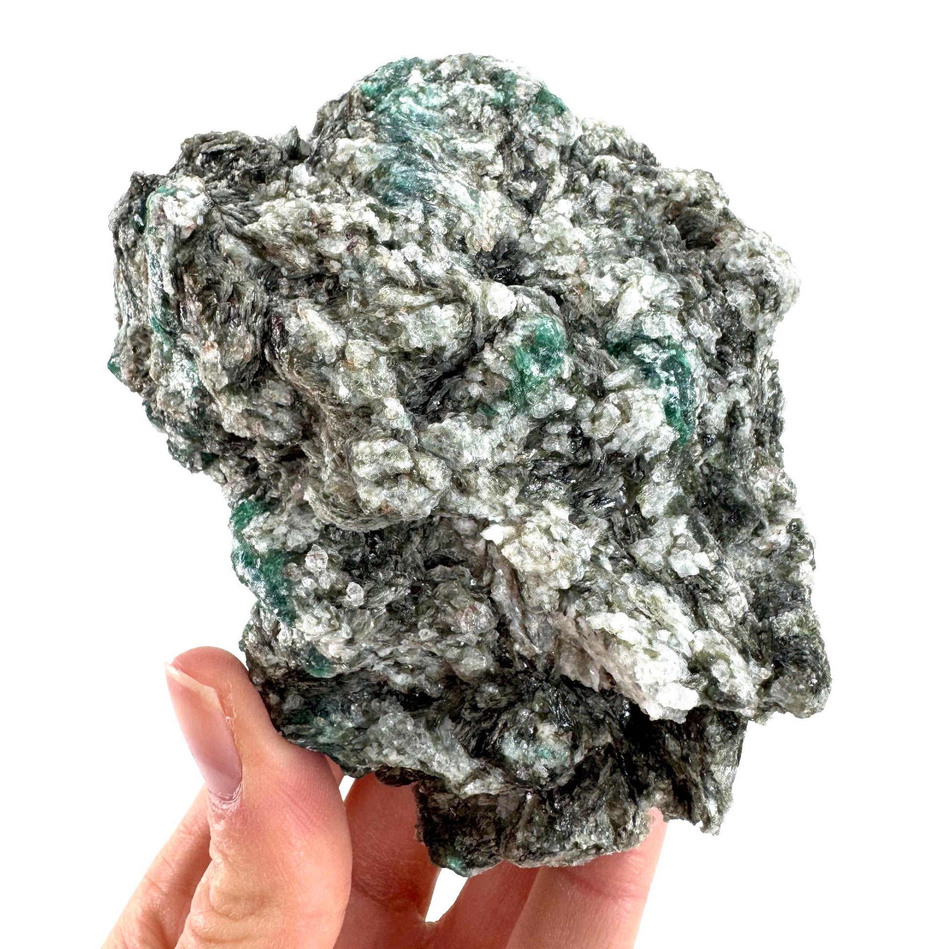 Emerald Mica in Matrix | natural green crystal, mineral specimen from Zimbabwe