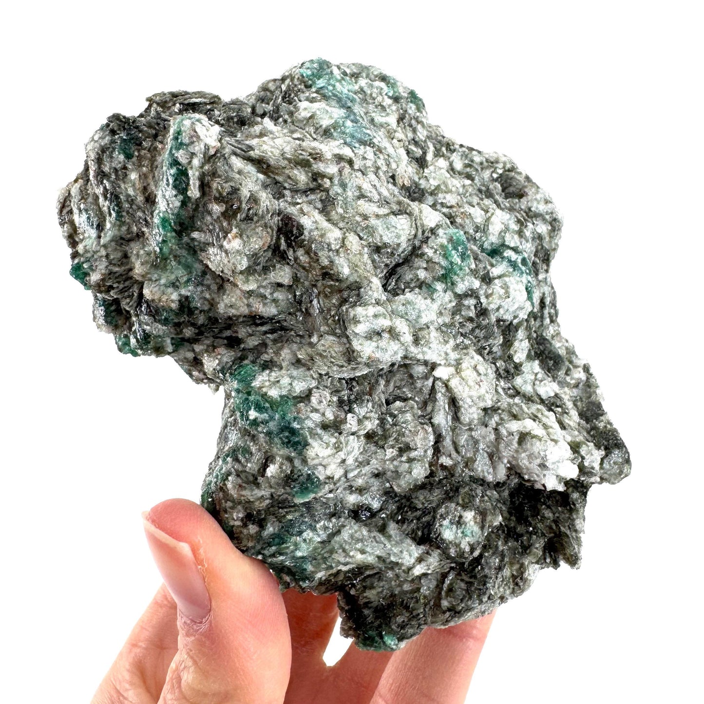 Emerald Mica in Matrix | natural green crystal, mineral specimen from Zimbabwe