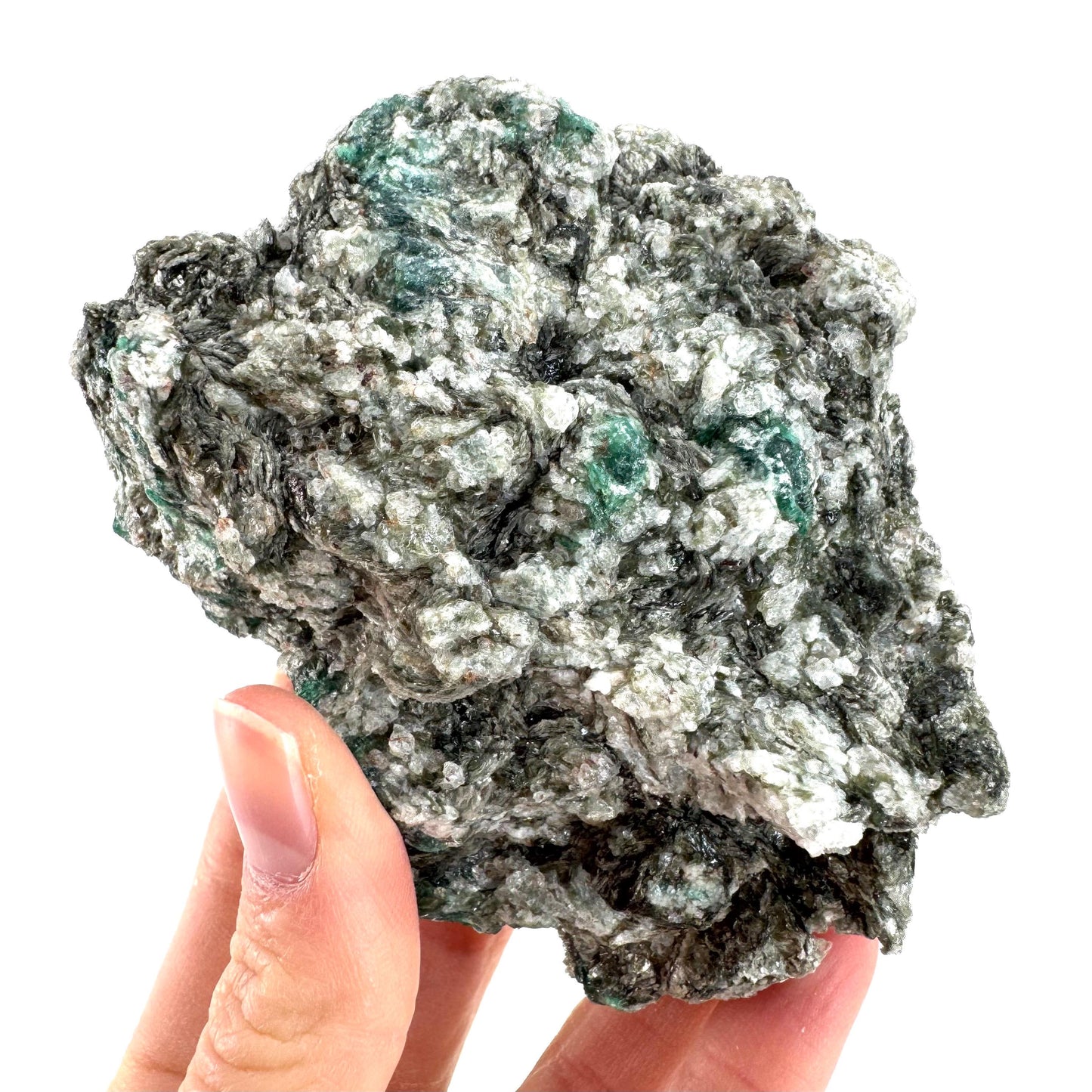 Emerald Mica in Matrix | natural green crystal, mineral specimen from Zimbabwe