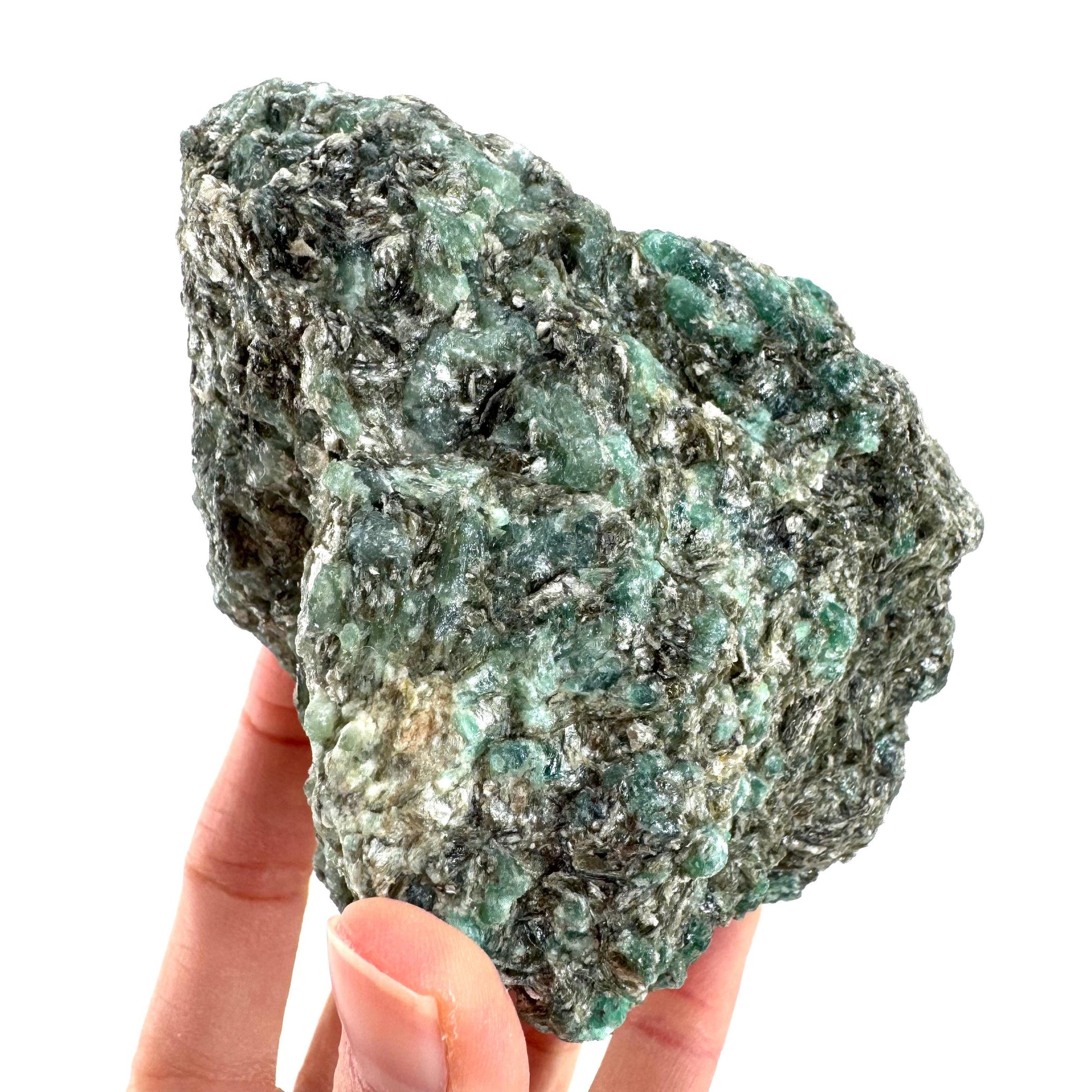 Emerald Mica in Matrix | natural green crystal, mineral specimen from Zimbabwe