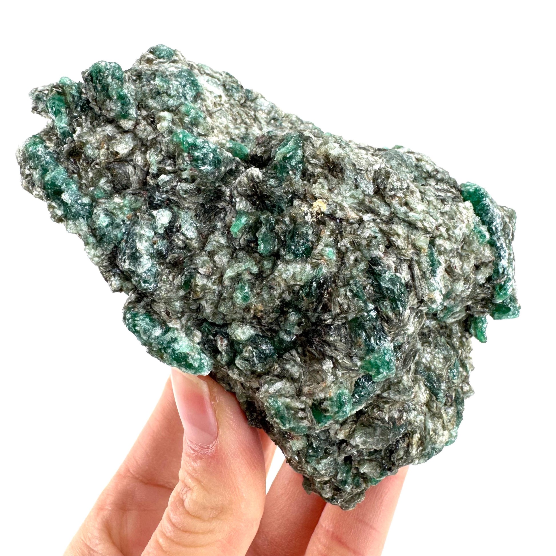 Emerald Mica in Matrix | natural green crystal, mineral specimen from Zimbabwe