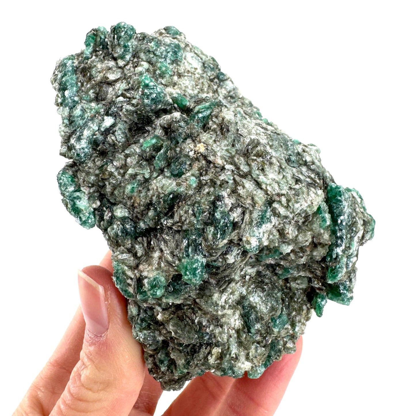 Emerald Mica in Matrix | natural green crystal, mineral specimen from Zimbabwe
