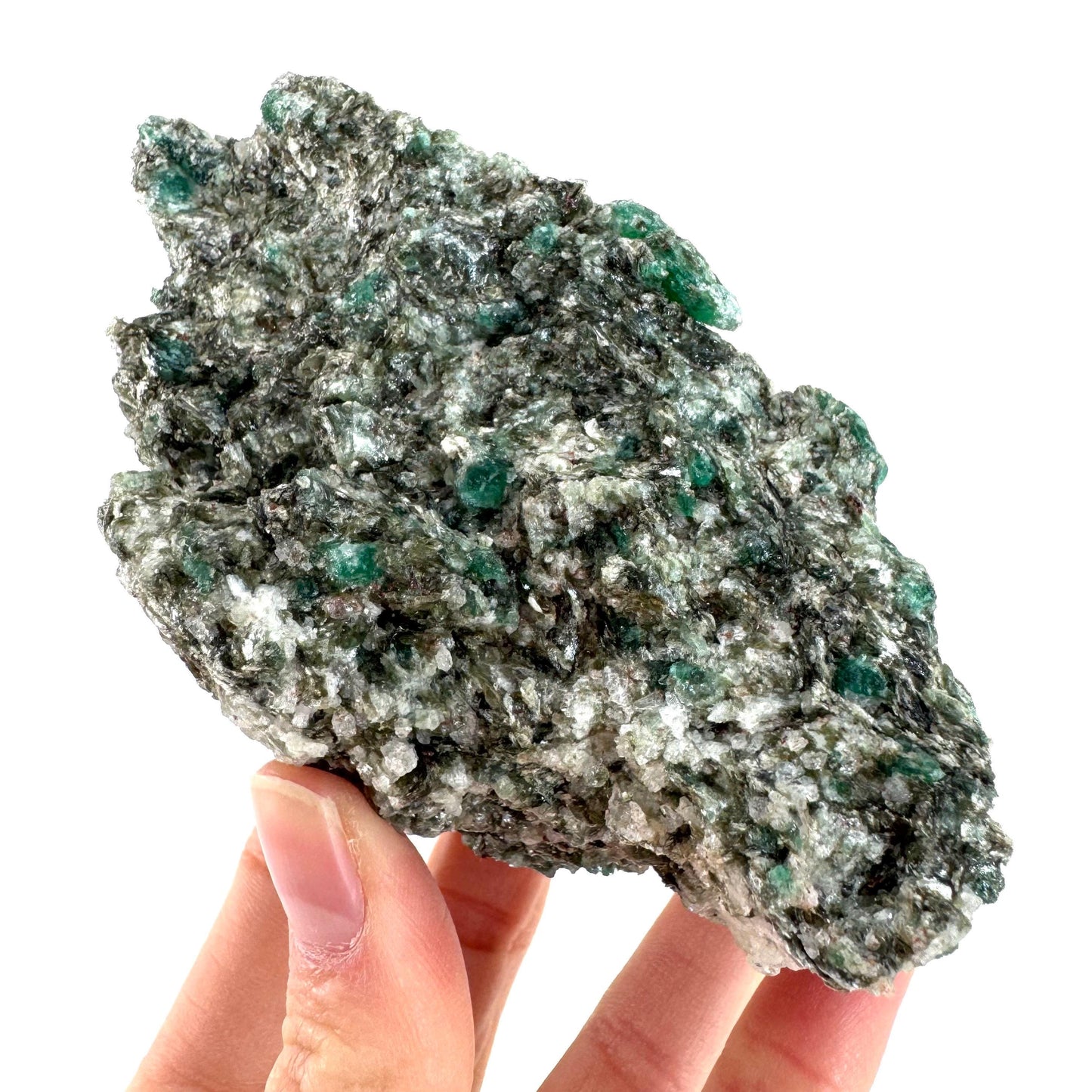 Emerald Mica in Matrix | natural green crystal, mineral specimen from Zimbabwe