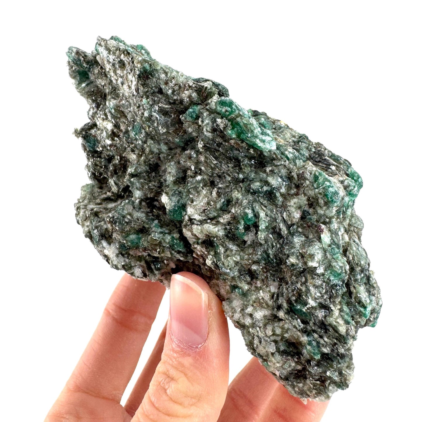 Emerald Mica in Matrix | natural green crystal, mineral specimen from Zimbabwe
