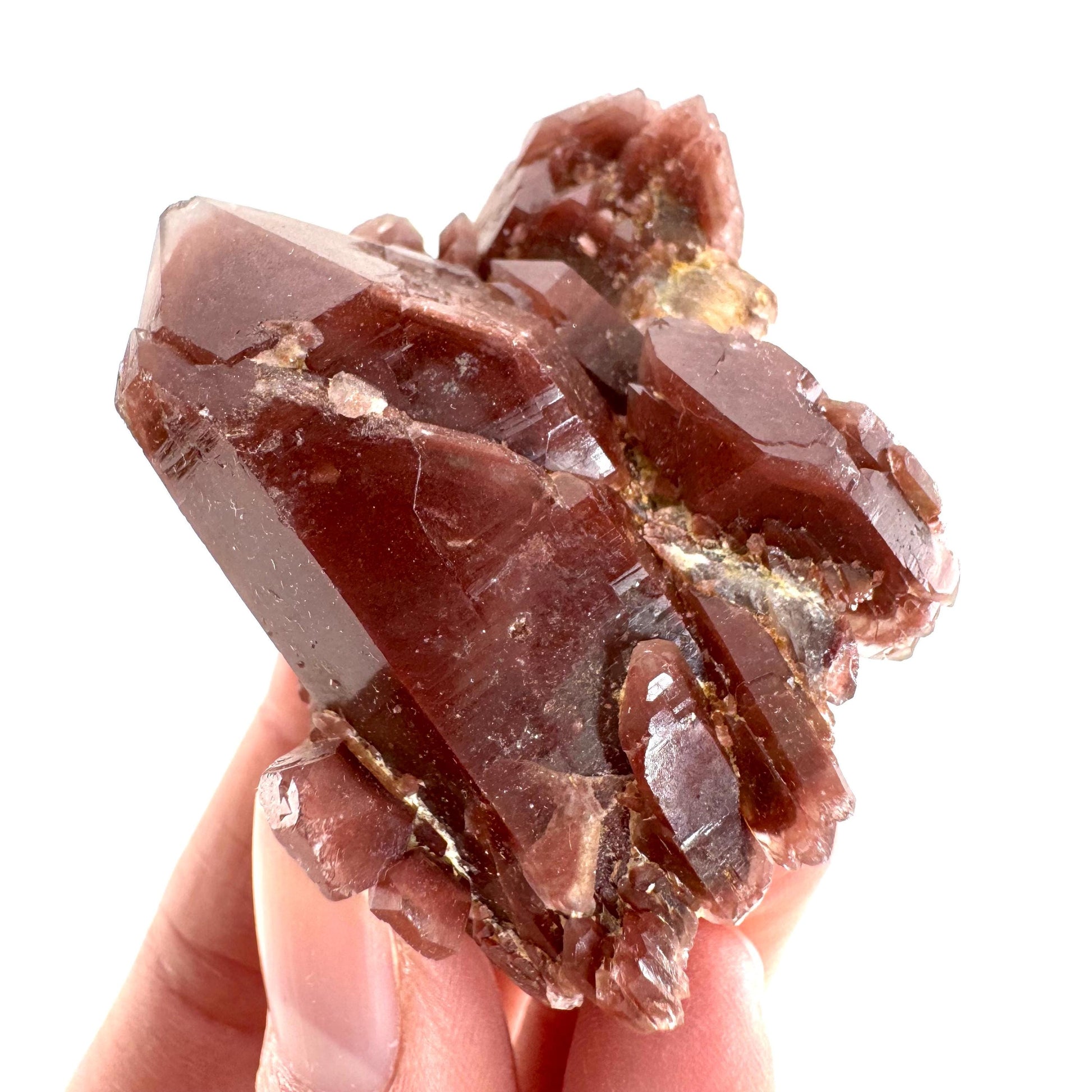Red Hematite Quartz Crystal | Phantom Fire Quartz, mineral specimen from Zimbabwe