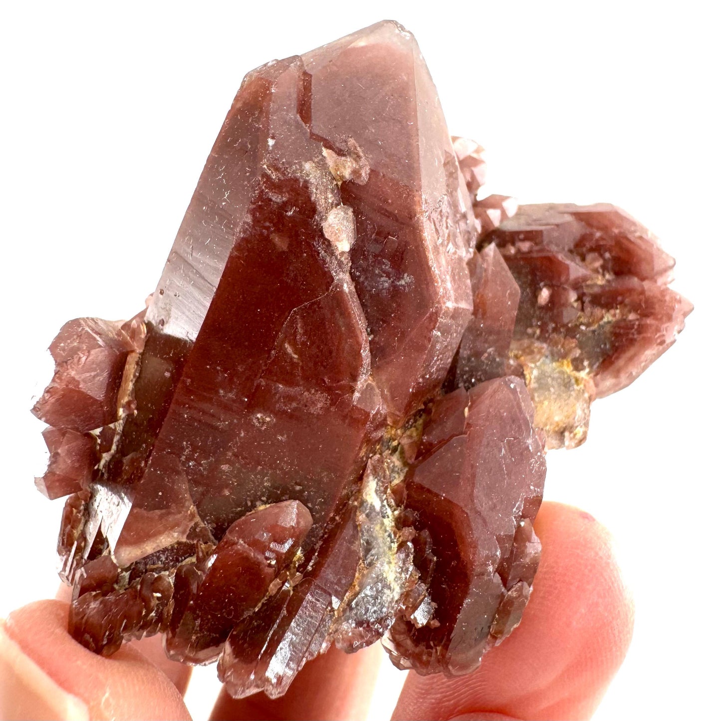 Red Hematite Quartz Crystal | Phantom Fire Quartz, mineral specimen from Zimbabwe